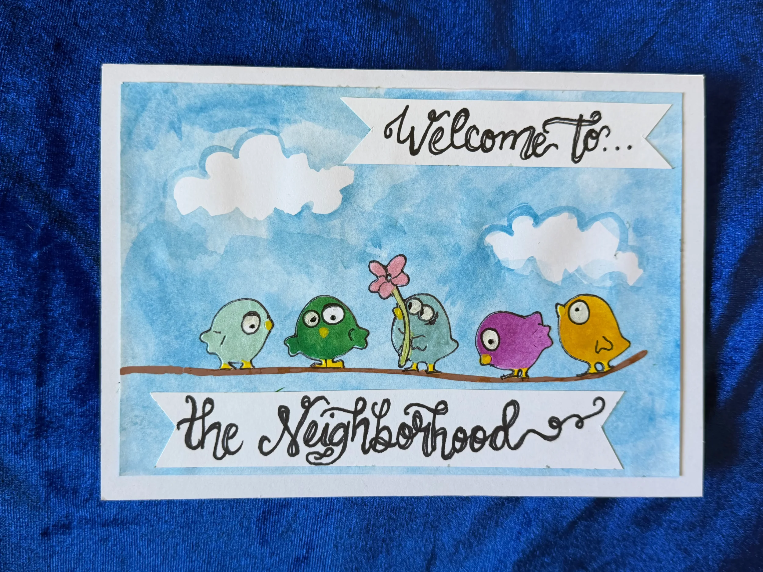 Hand-Painted "Welcome to the Neighborhood" Card