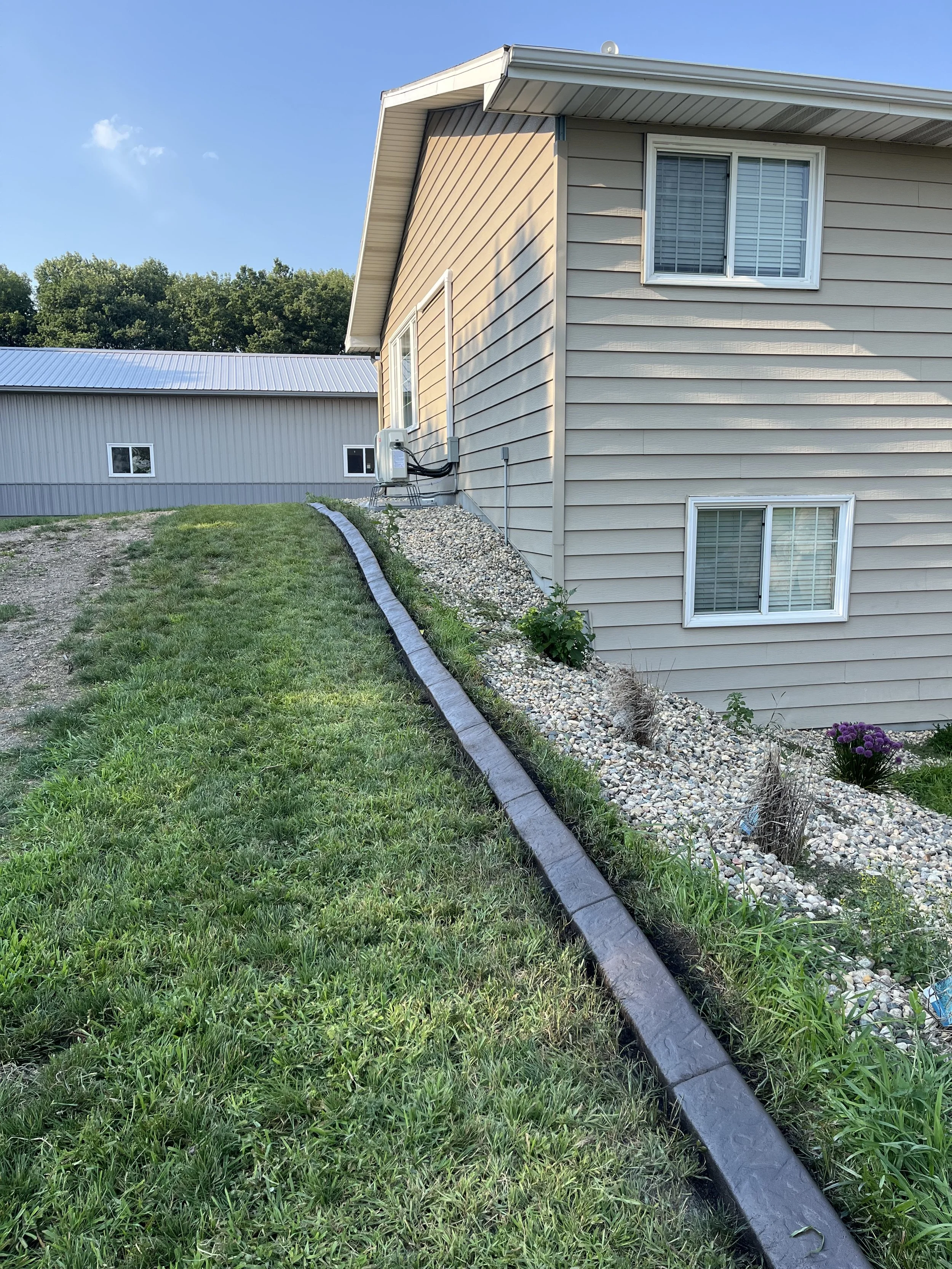Straight Limestone Concrete Curbing in Central Minnesota
