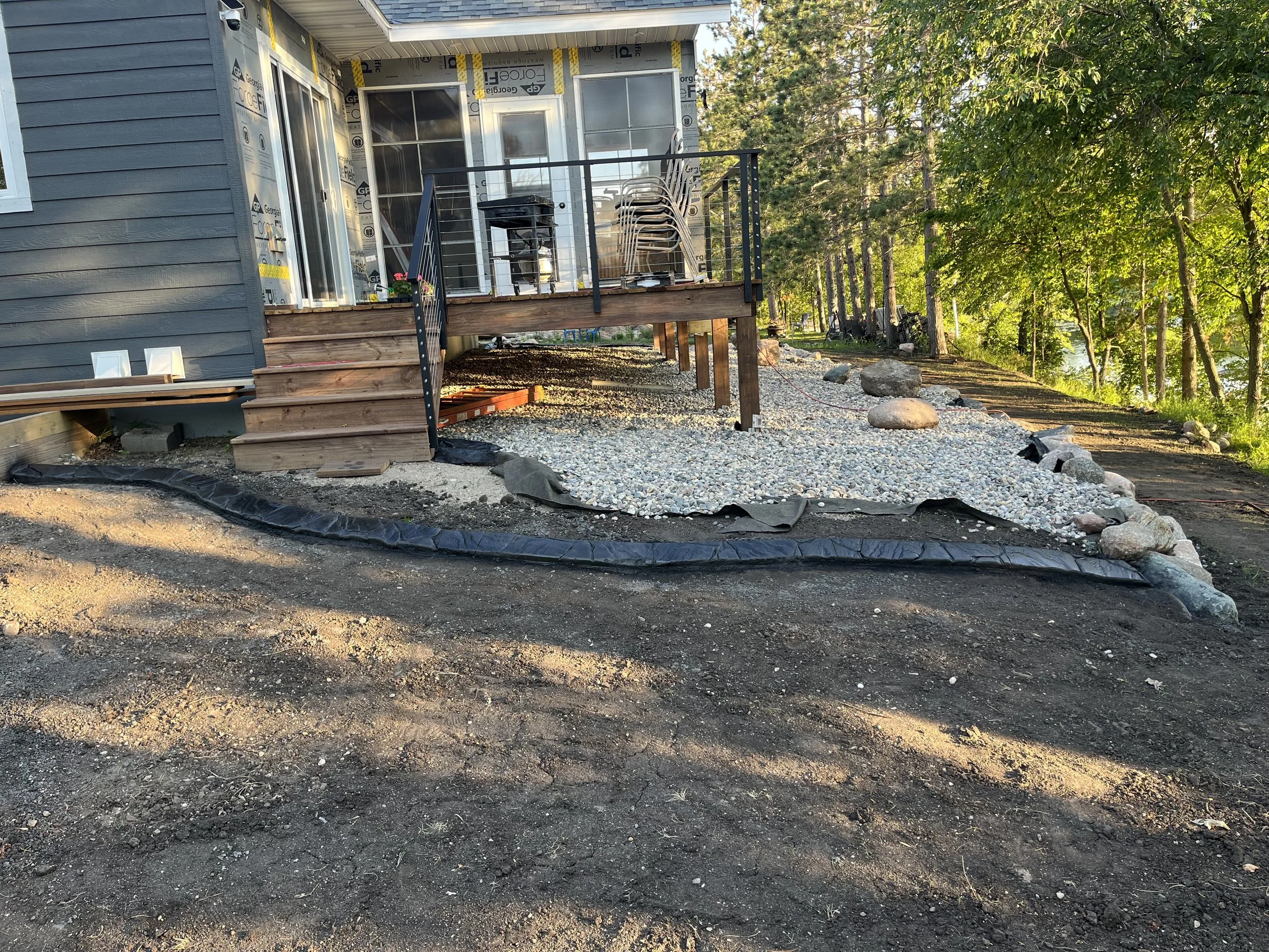Newly Installed Customer Concrete Landscape Edging Lakes Area Minnesota
