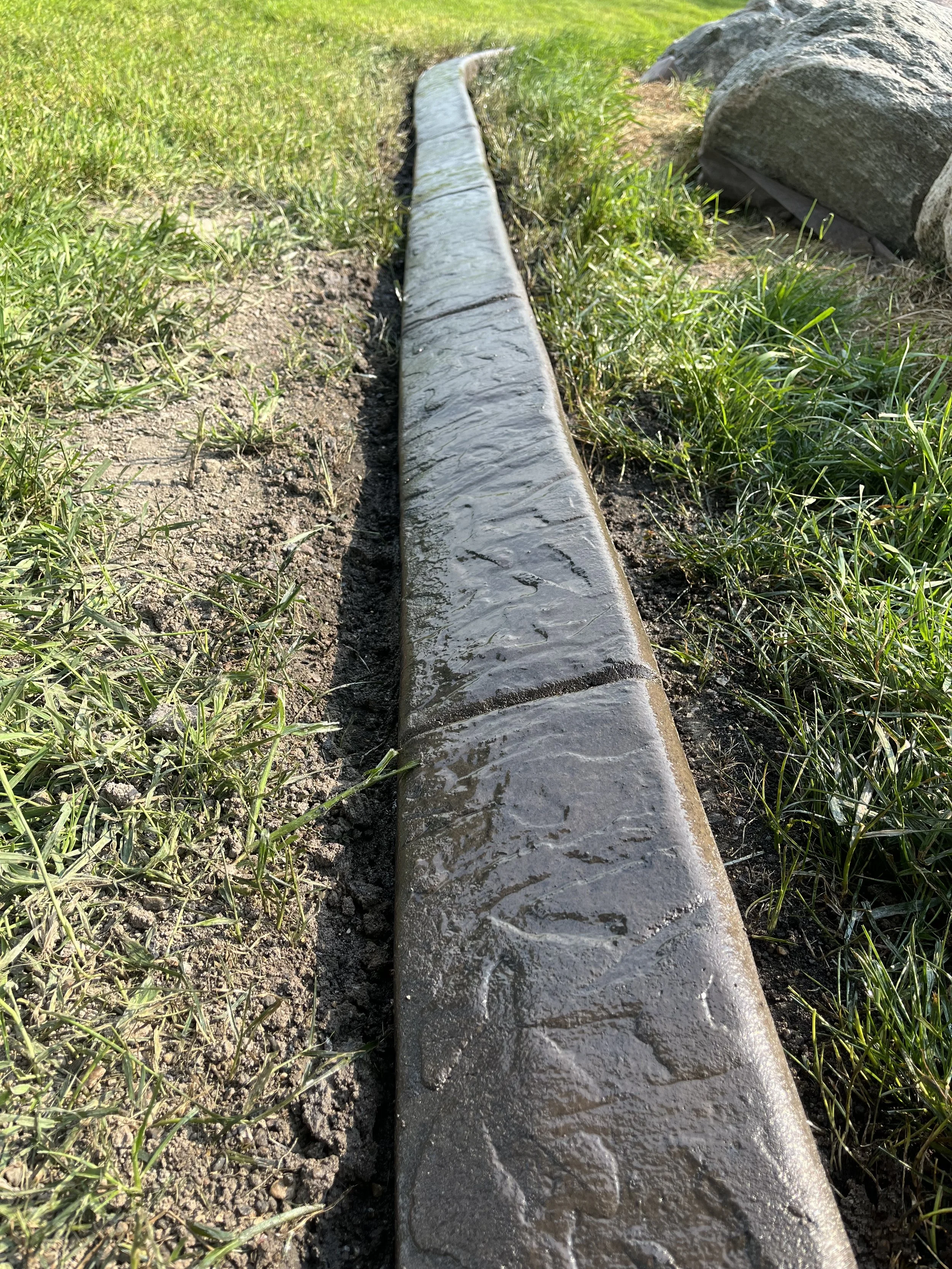 Straight Limestone Custom Concrete Landscape Edging