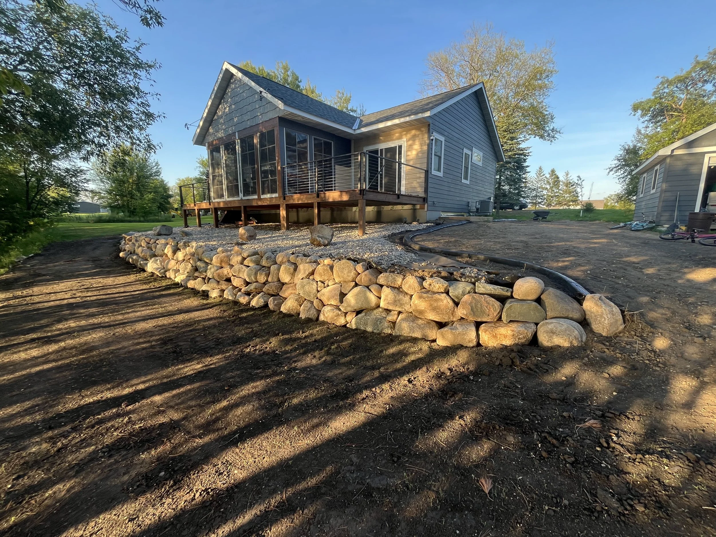 Concrete Landscape Edging Meeting Existing Landscaping