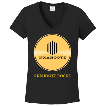 Nkahootz Ladies Black V-Neck T-Shirt.png