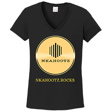 Nkahootz Ladies Black V-Neck T-Shirt