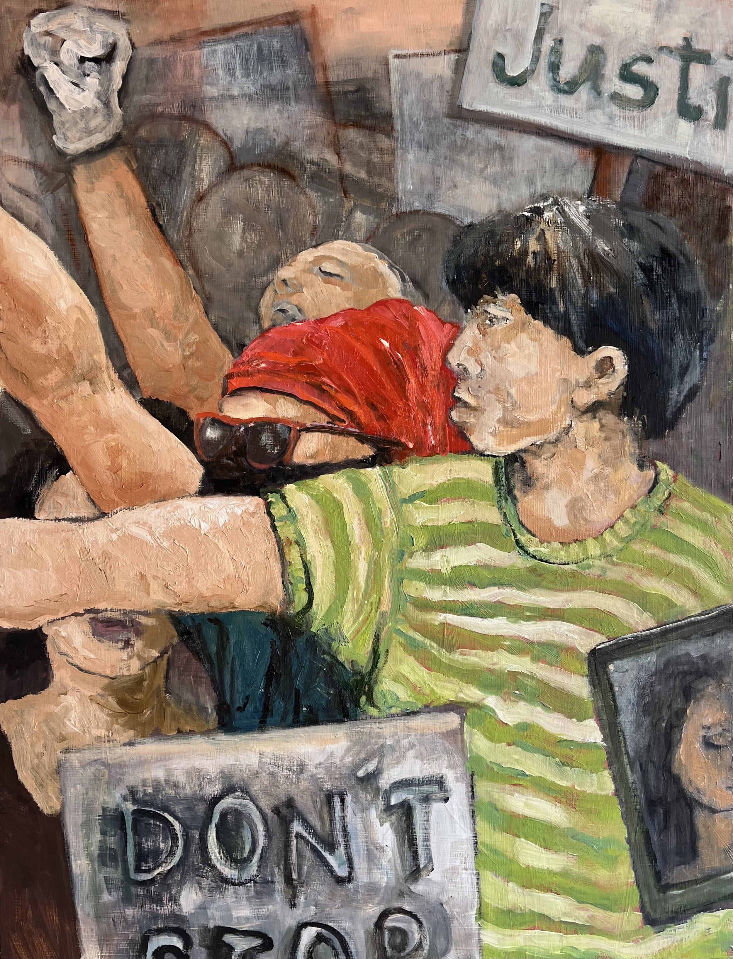 Fight - Oil On Board - 24 x 32 - 2025