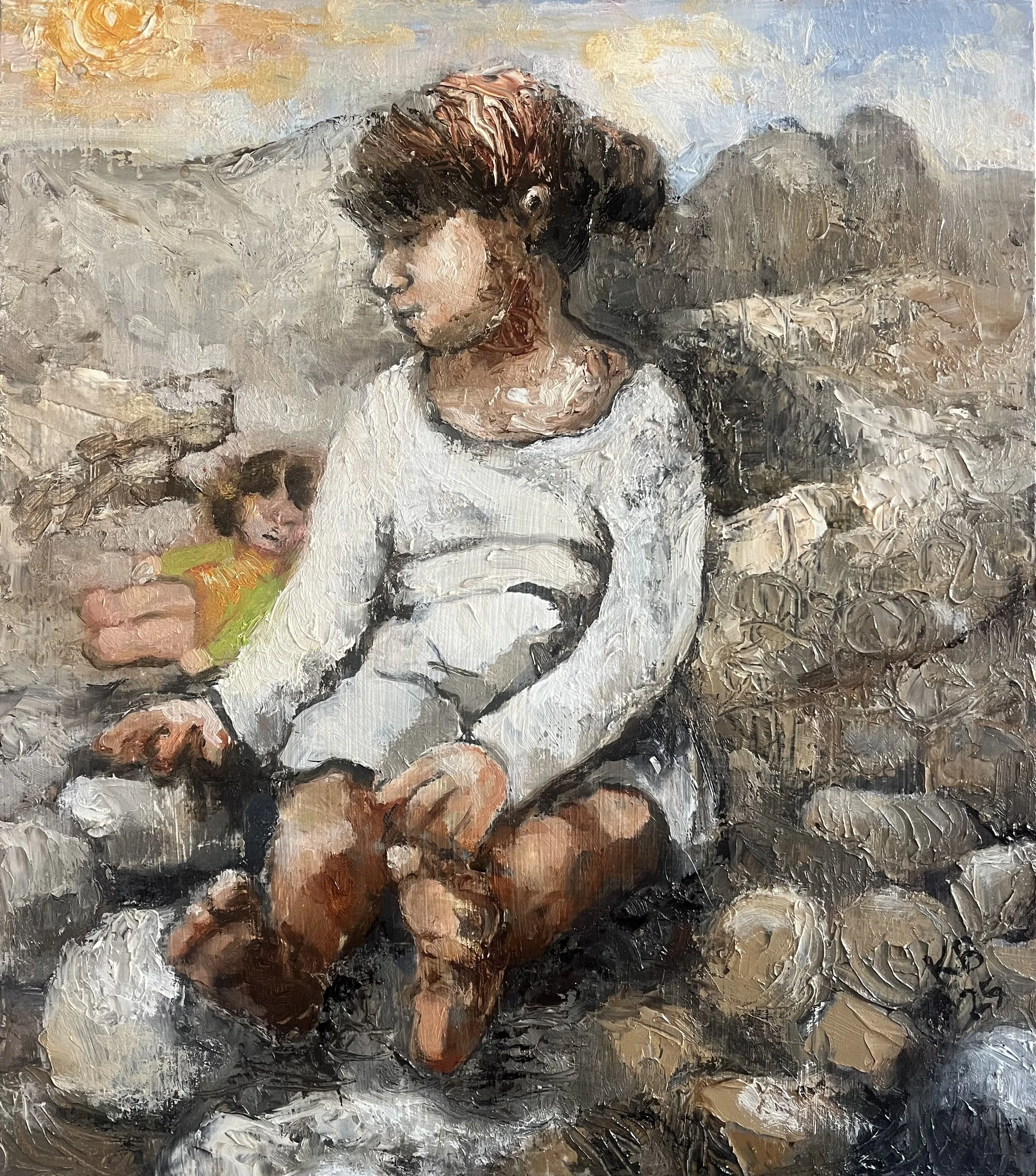 So Many Rocks Now -- oil on board -- 12' x 14" -- 2025