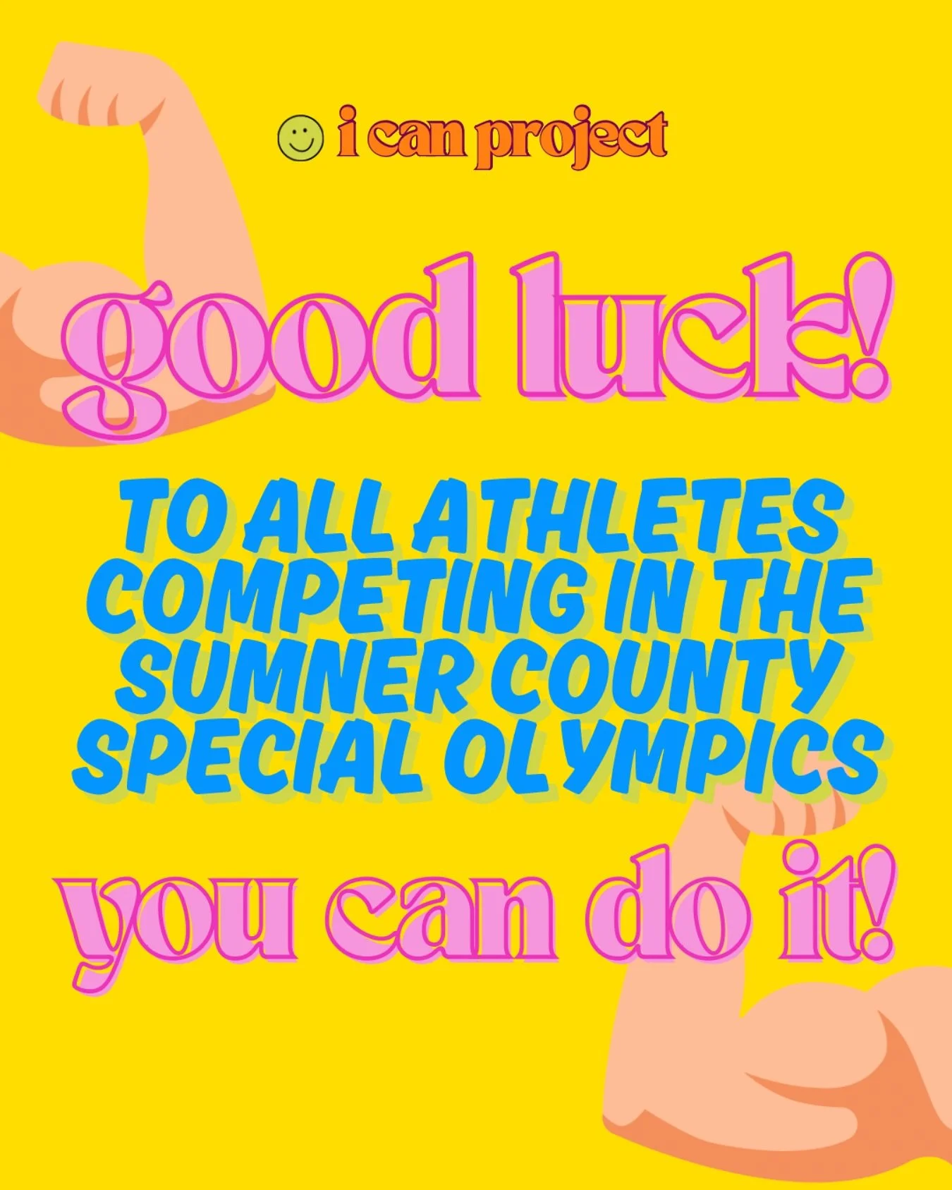 Good luck to all of our friends competing at the Sumner County @specialolympicstn today!! You CAN do it!! We are rooting for you! 👏🏽💪🏽🏆

#icanproject #specialolympicstn #specialolympics #icanprojecttn