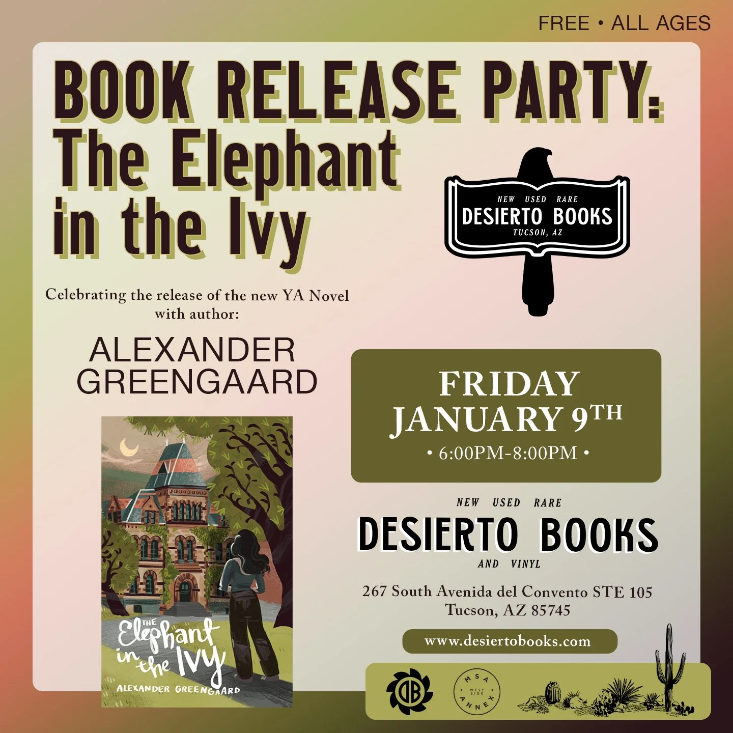 BOOK RELEASE PARTY: THE ELEPHANT IN THE IVY byAlexander Greengaard