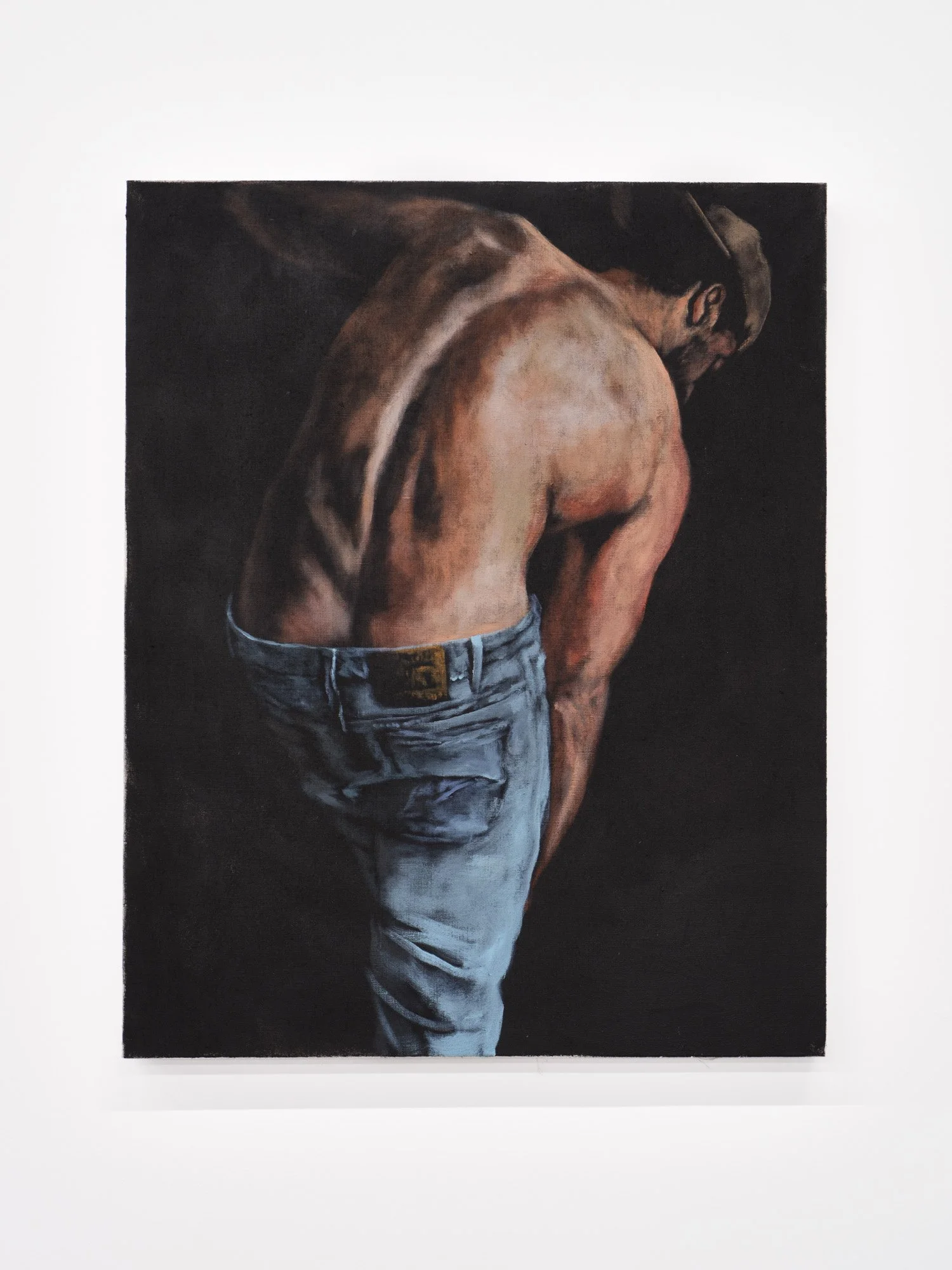 RF. Alvarez 
Nude with Levi's, 2025 
Acrylic on raw linen 
30x24 inches
