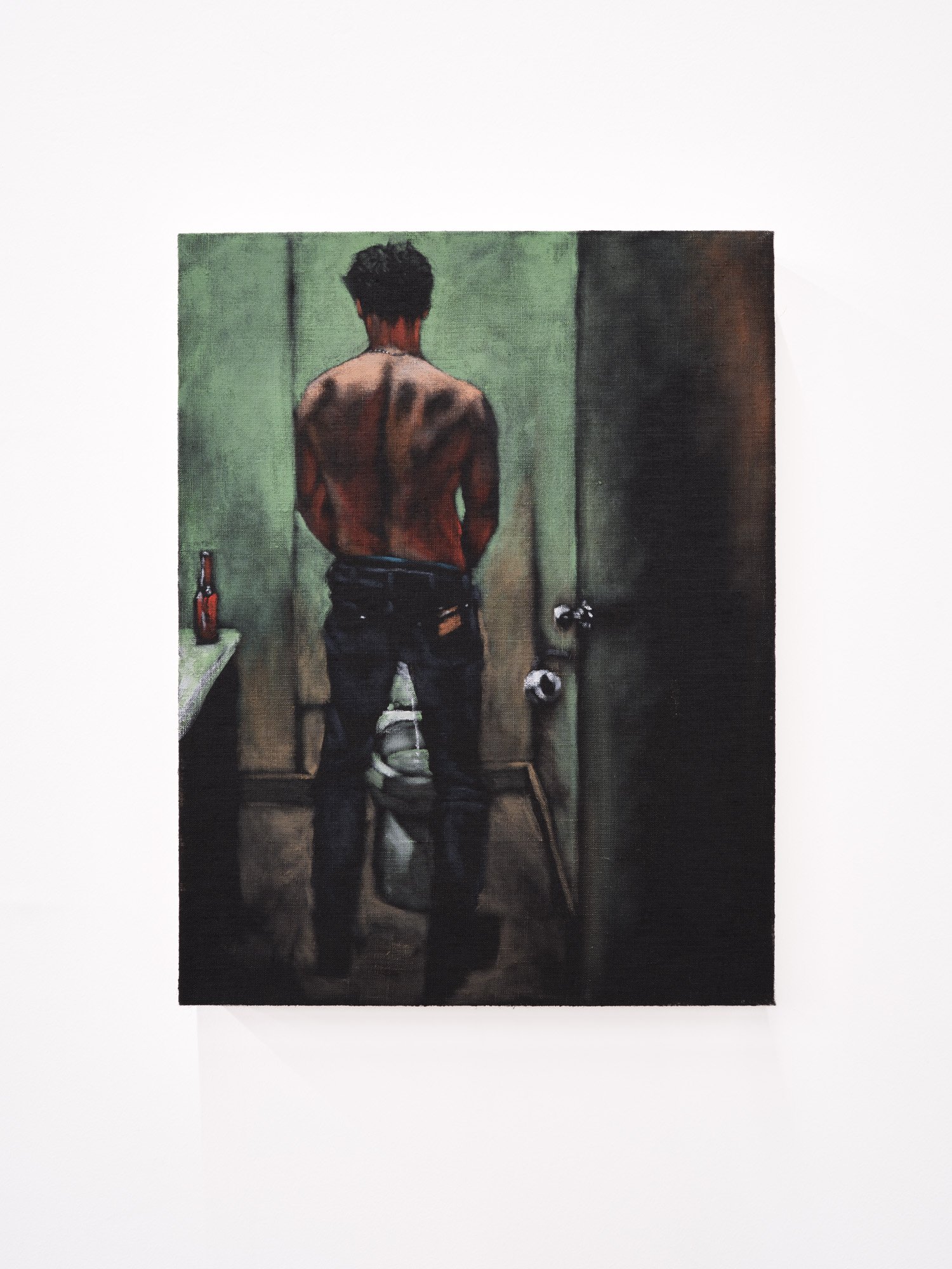RF. Alvarez 
Piss Break, 2025 
Acrylic on raw linen 
18 x 14 inches