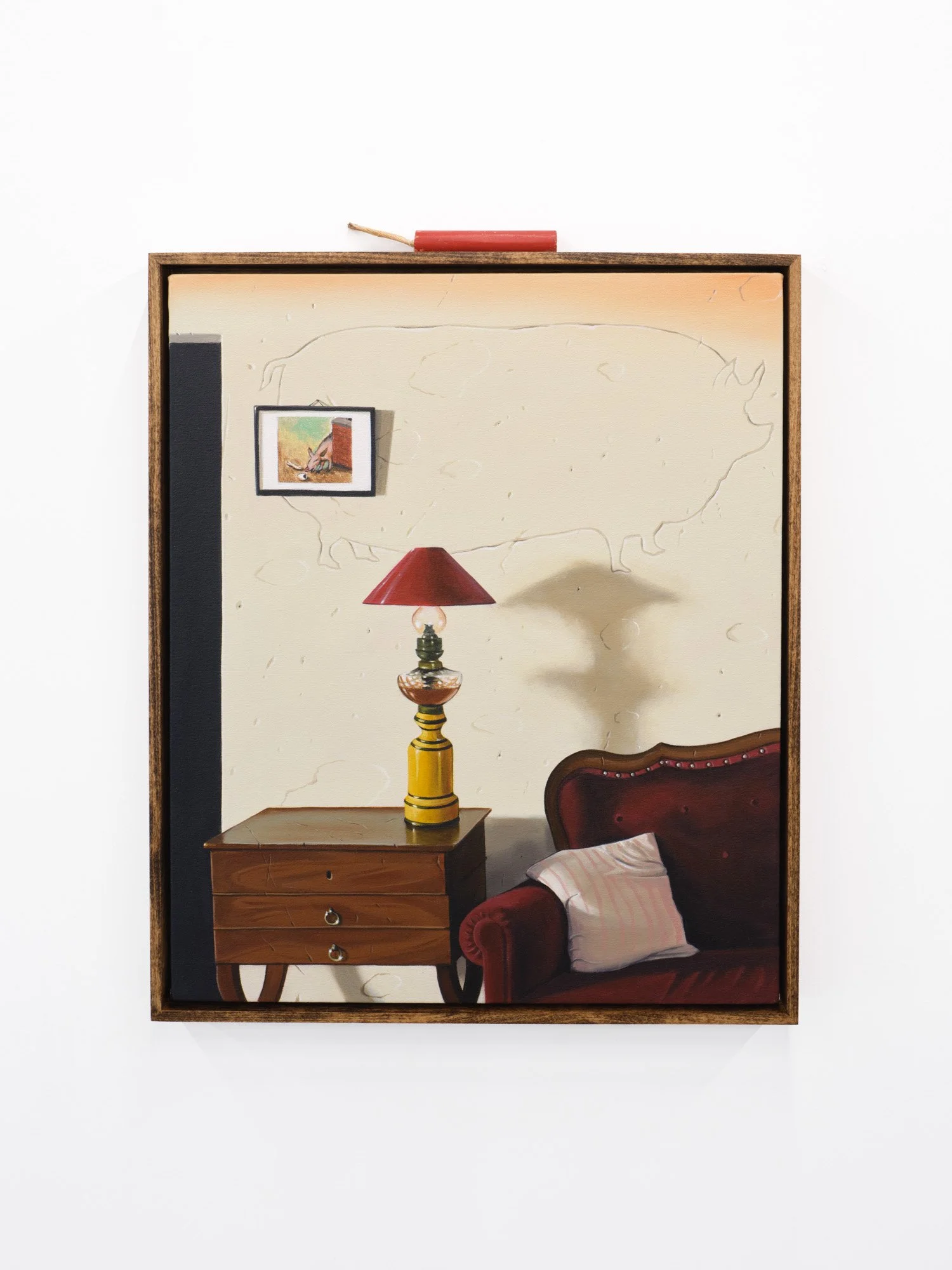 Conner O'Leary 
Two Steps Backwards, 2026 
Acrylic on panel stretched over canvas, framed 
20 x 24 inches