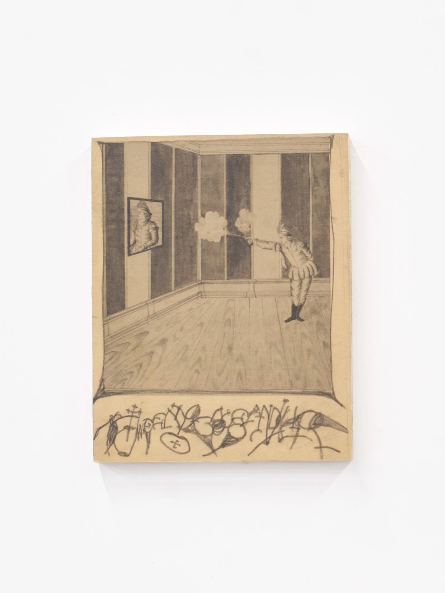 Barry Elkanick 
Open Falconers Arm, 2026 
Graphite and toner on paper mounted to panel  
8 x 10 inches
