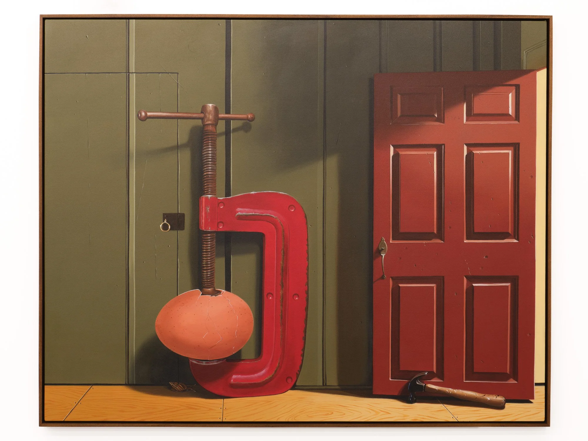 Conner O'Leary 
Self Oppression Prayer, 2026 
Acrylic on panel stretched over canvas, framed 
49 x 61 inches