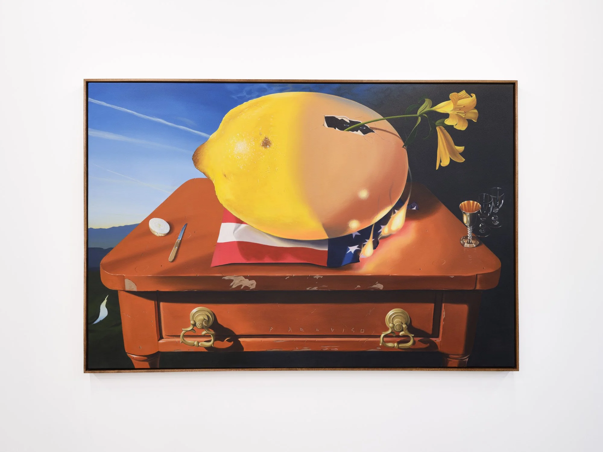 Conner O'Leary 
Vessel in Time, Blessed Avoidance 2025 
Acrylic on canvas stretched over panel, framed 
48 x 72 inches