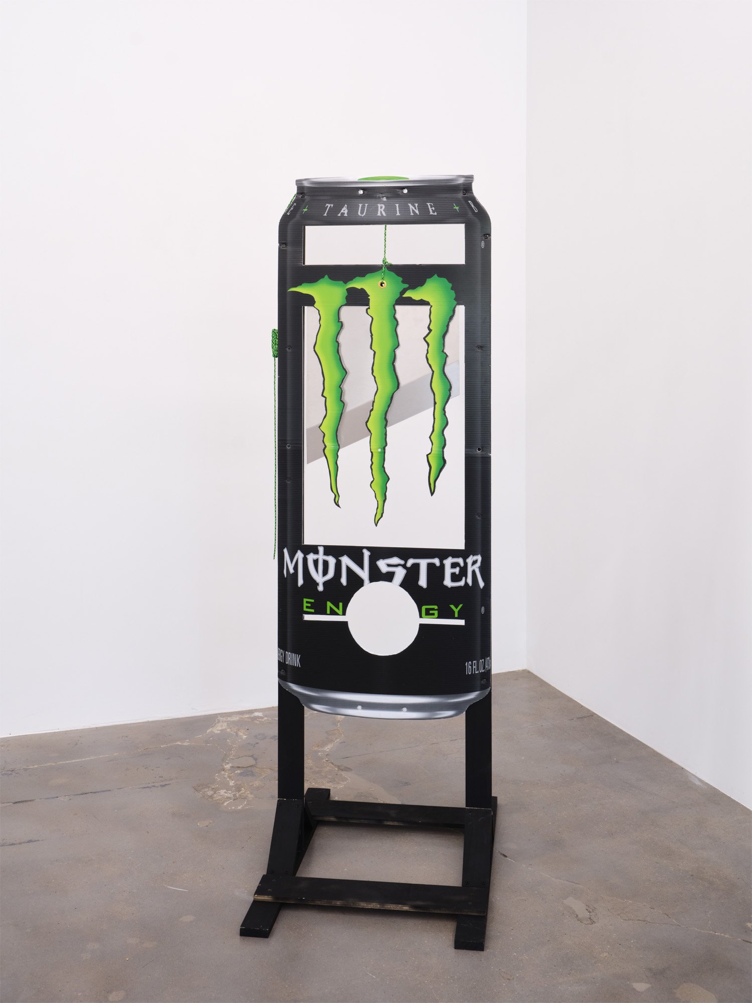Sam Keller 
Big Monster Energy, 2026 
Chloroplast, wood, hardware. 
67 x 21 x 24 inches