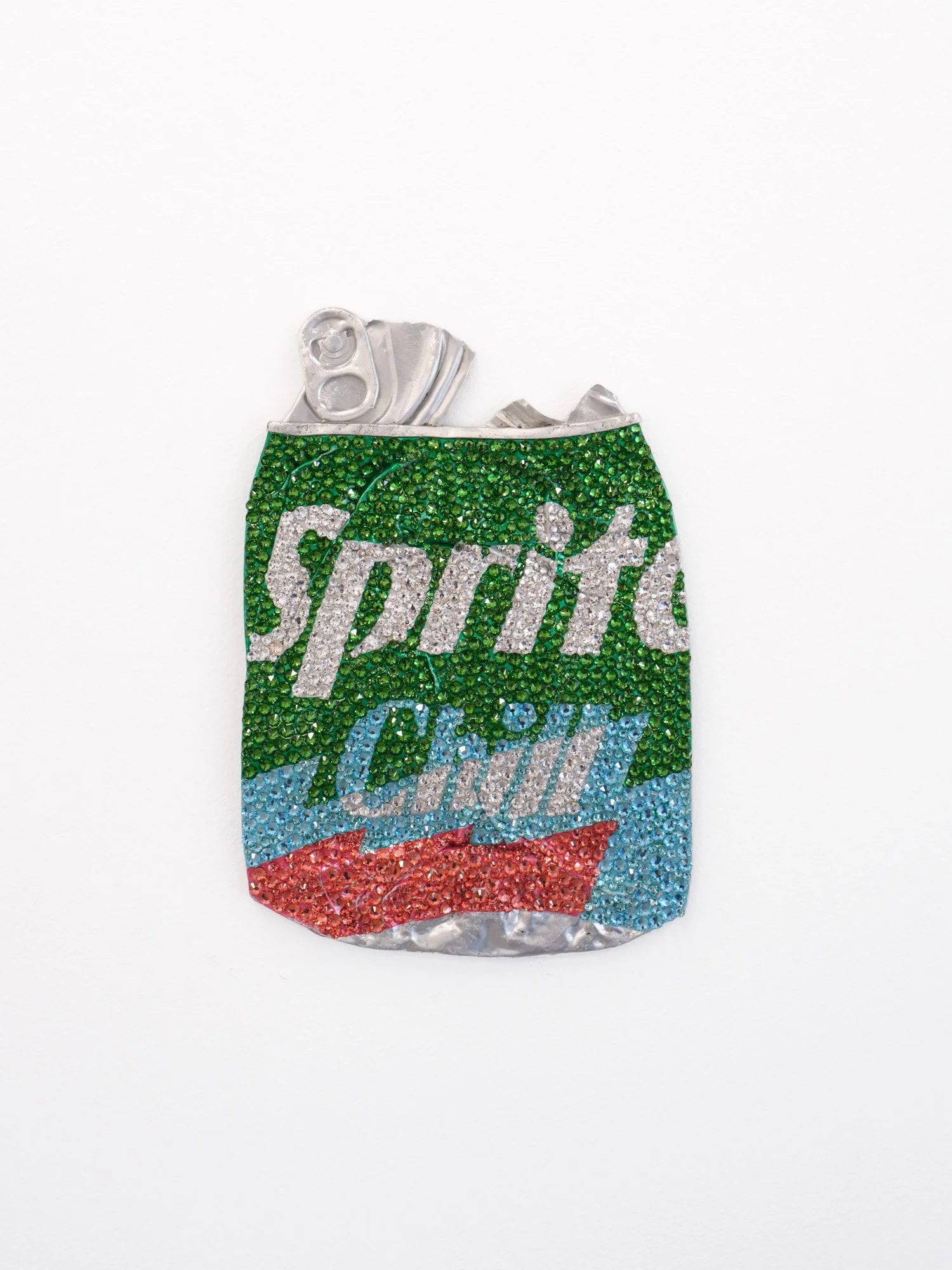 Sam Keller 
Can (Sprite Chill), 2026 
Swarovski crystals on found can. 
5.5 x 4 inches