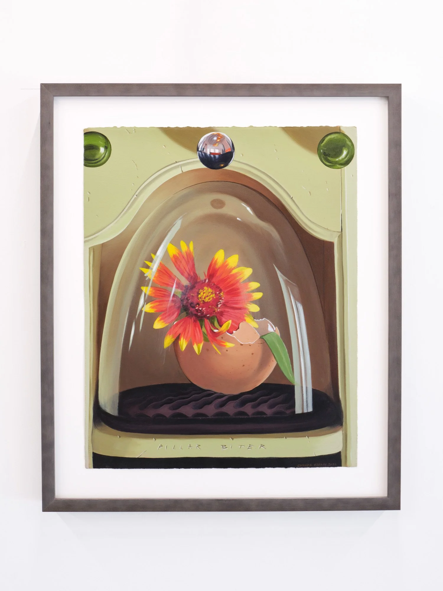 Conner O'Leary 
Relic, 2026 
Acrylic on paper 
21 x 25 inches framed with museum glass