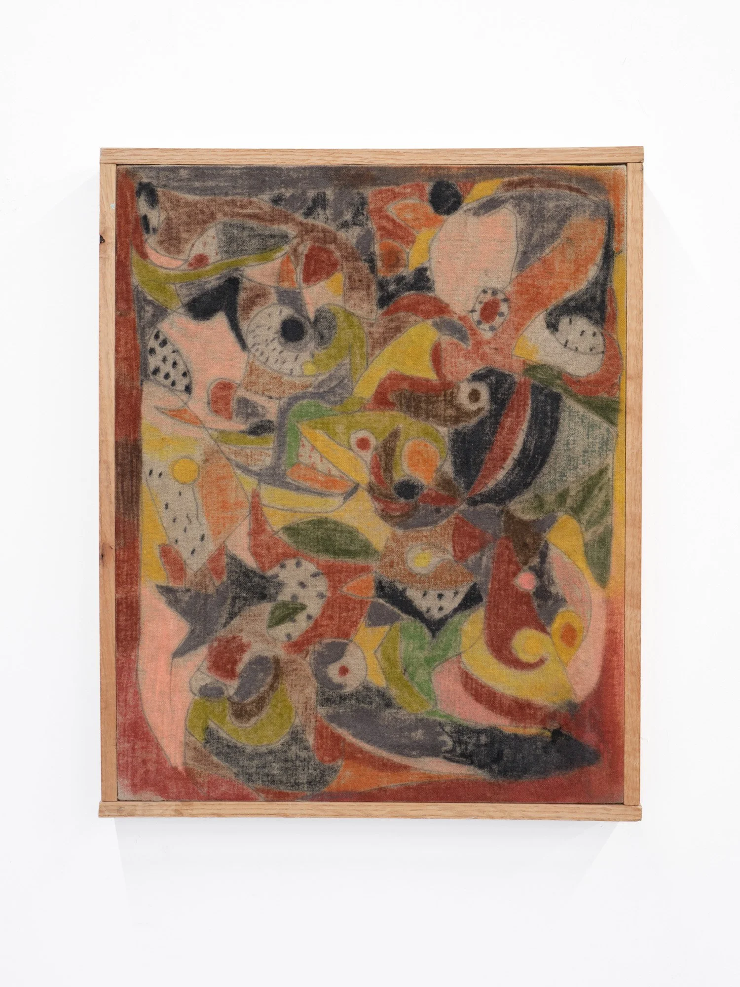 Barry Elkanick 
Le Fish, 2026 
Oil pastel, soft pastel, and graphite on linen in artist frame 
17 x 21 inches