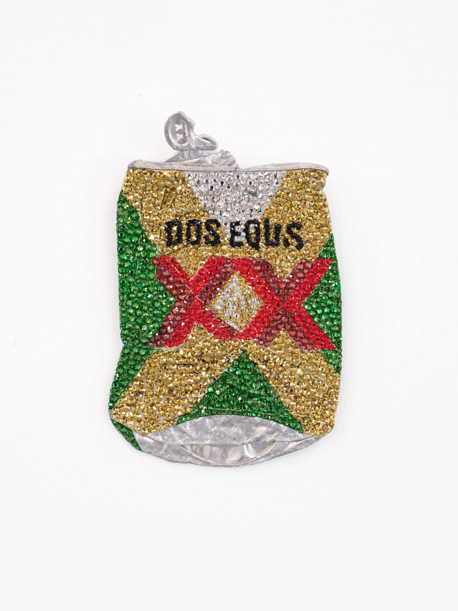 Sam Keller 
Can (Dos Equis), 2025 
Swarovski Crystals on Found Can 
4 x 5 inches