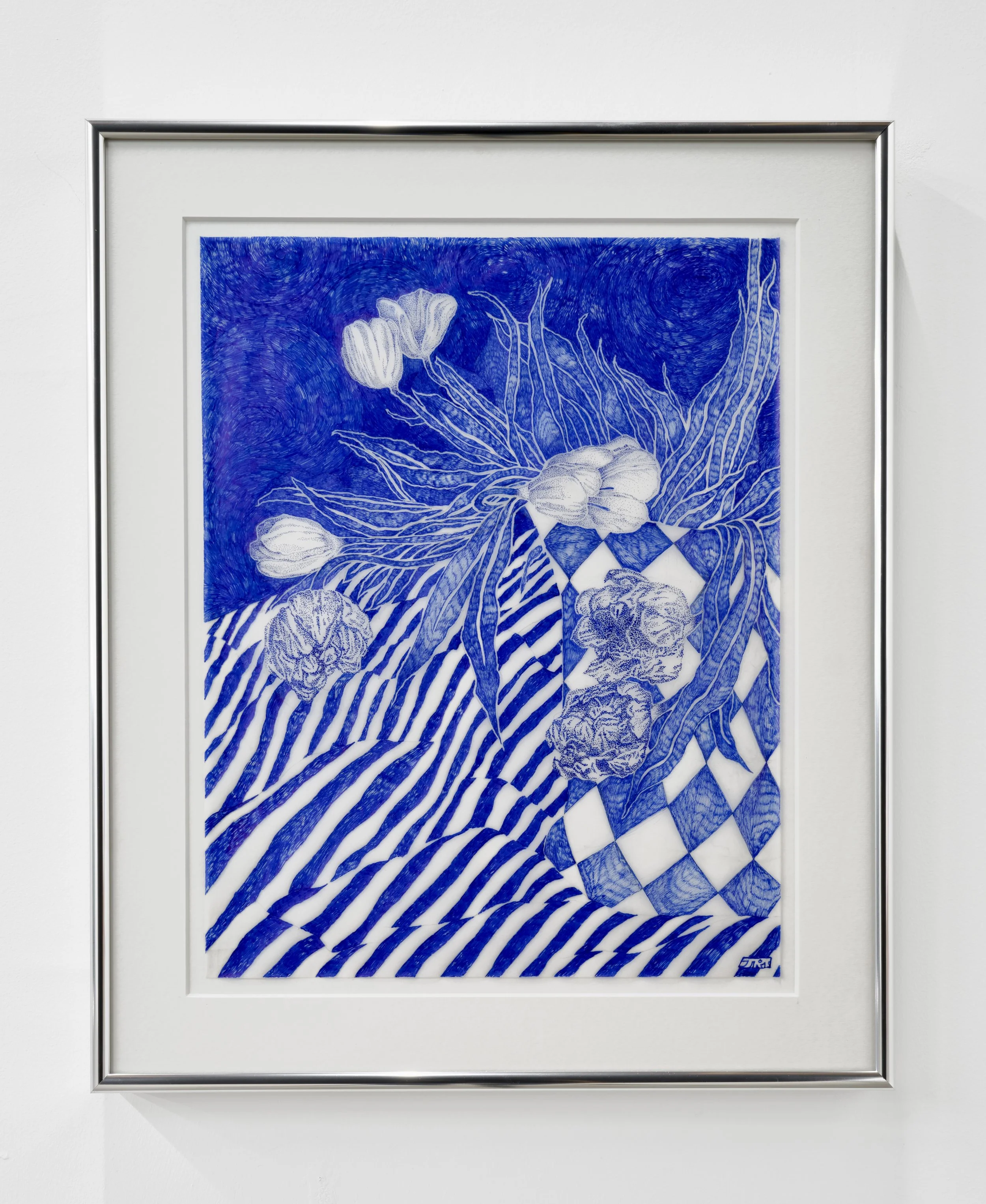 Jeffrey From 
a diamond vase, 2025 
Ballpoint pen on vellum 
11 x 14 inches 
13 x 15 inches framed