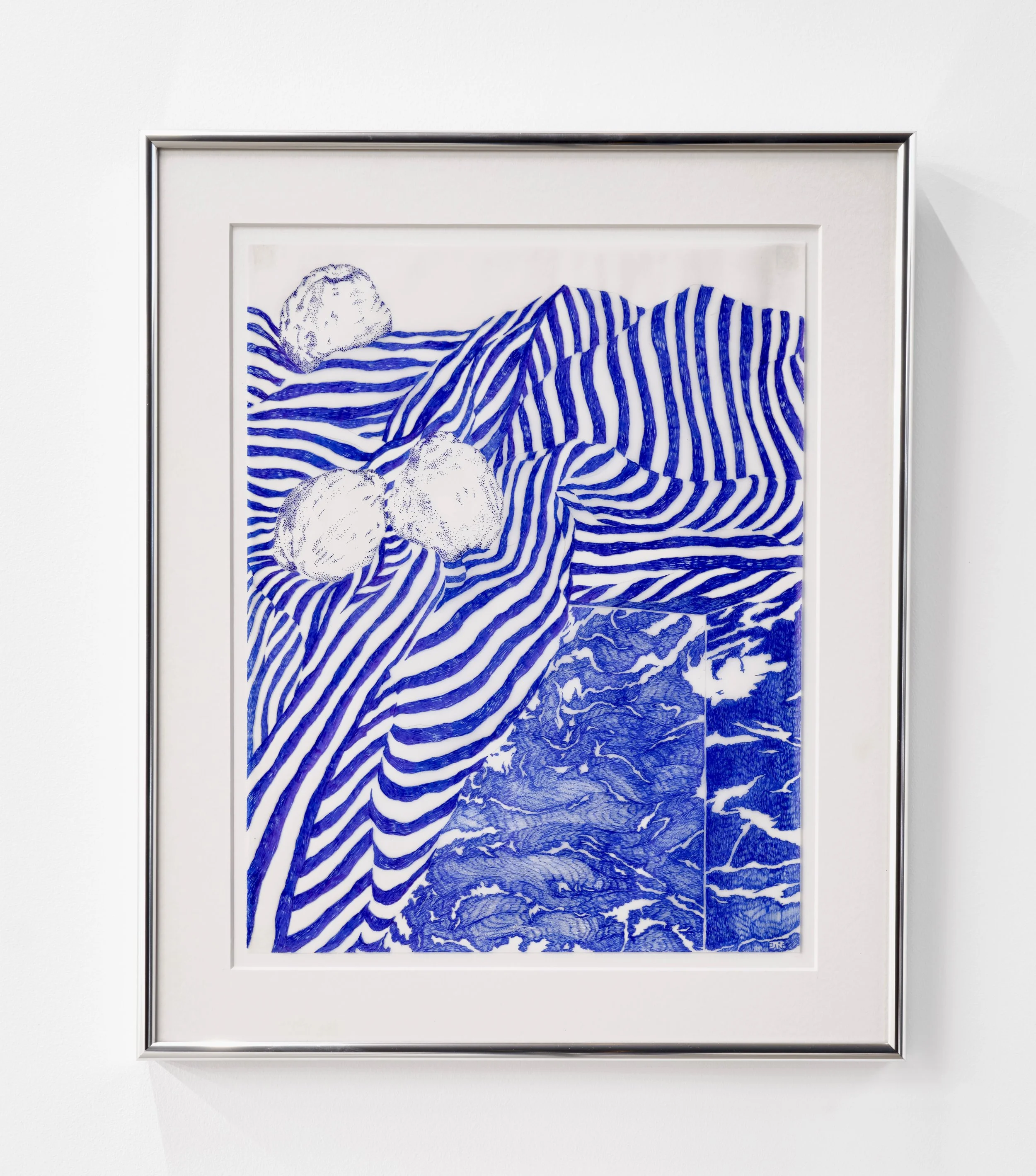 Jeffrey From 
getting up from the table, 2025 
Ballpoint pen on vellum 
11 x 14 inches 
13 x 15 inches framed