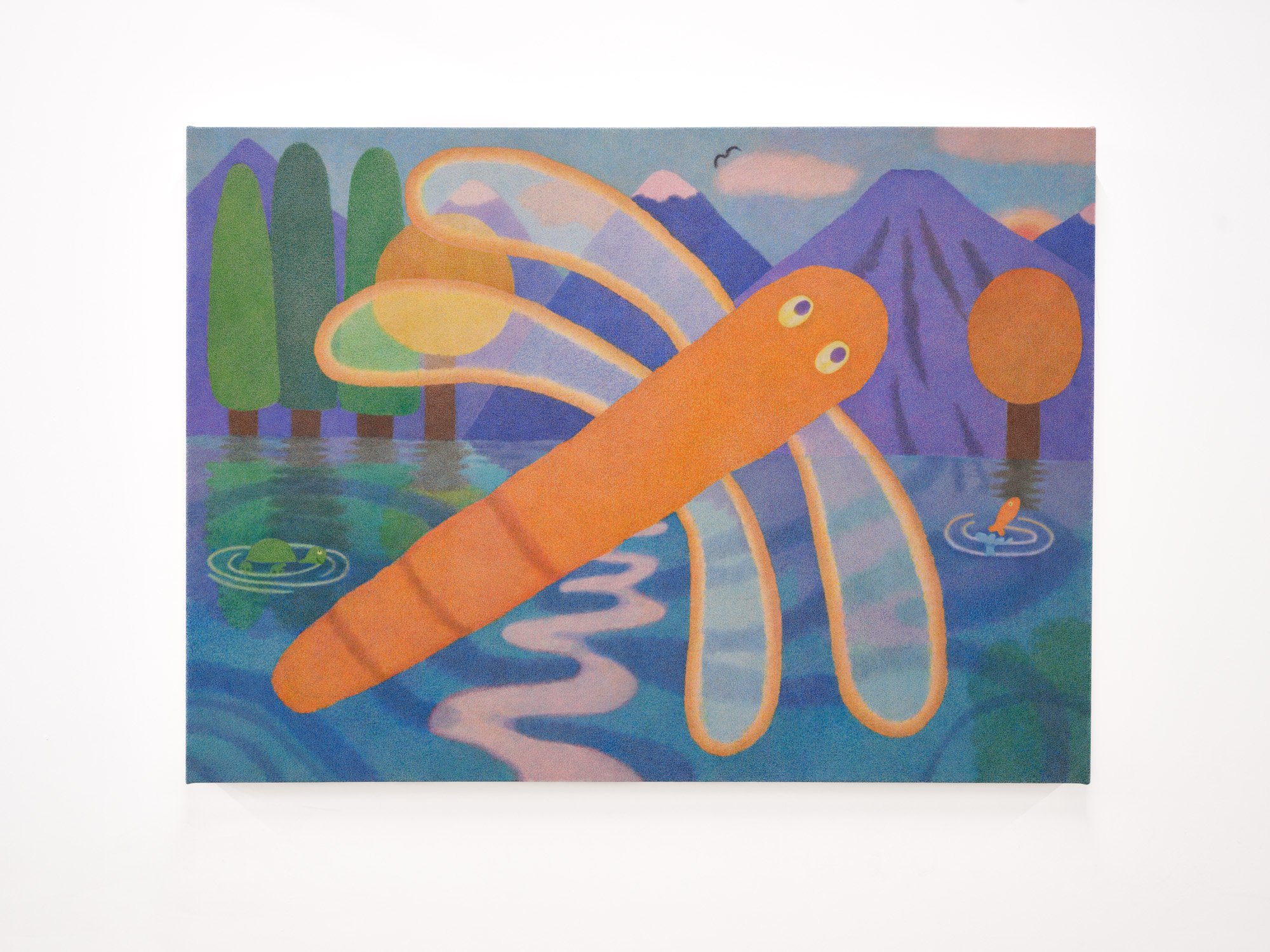 Payton McGowen 
Riding the Wind, 2025 
Caran d'ache crayons and colored pencil on canvas 
36 x 48 inches