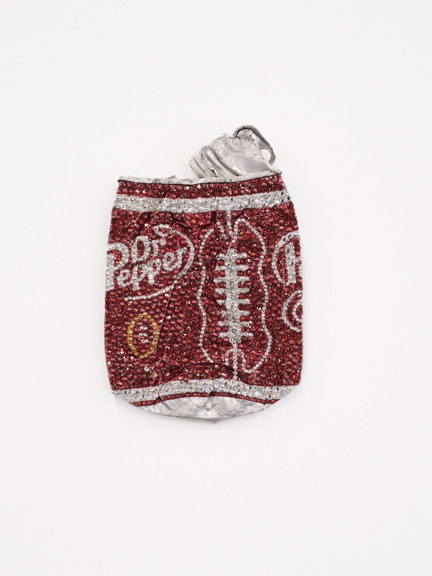 Sam Keller 
Can (Dr. Pepper), 2025 
Swarovski Crystals on Found Cans 
4 x 5 inches