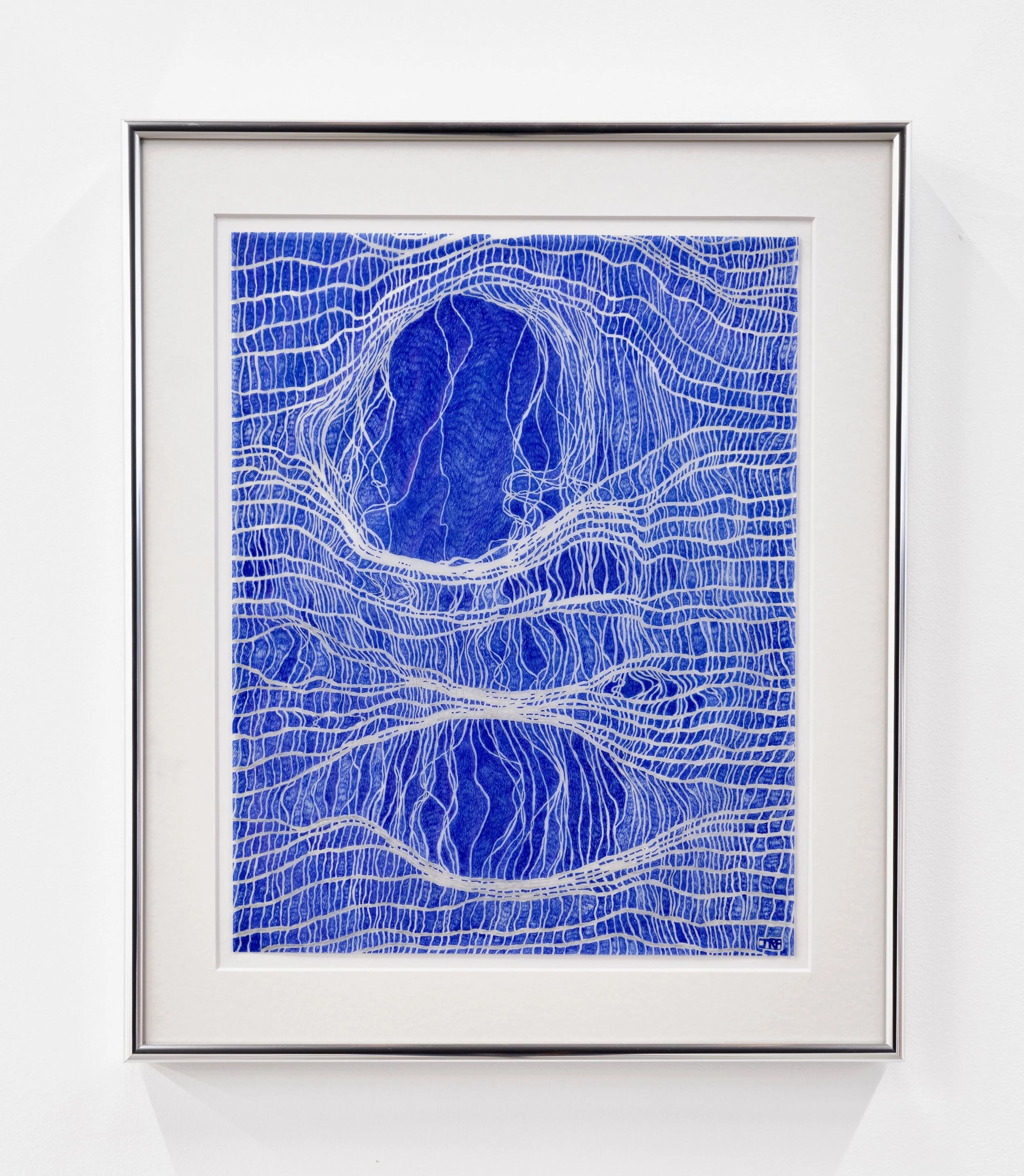 Jeffrey From 
torn linen, 2025 
Ballpoint pen on vellum 
11 x 14 inches 
13 x 15 inches framed