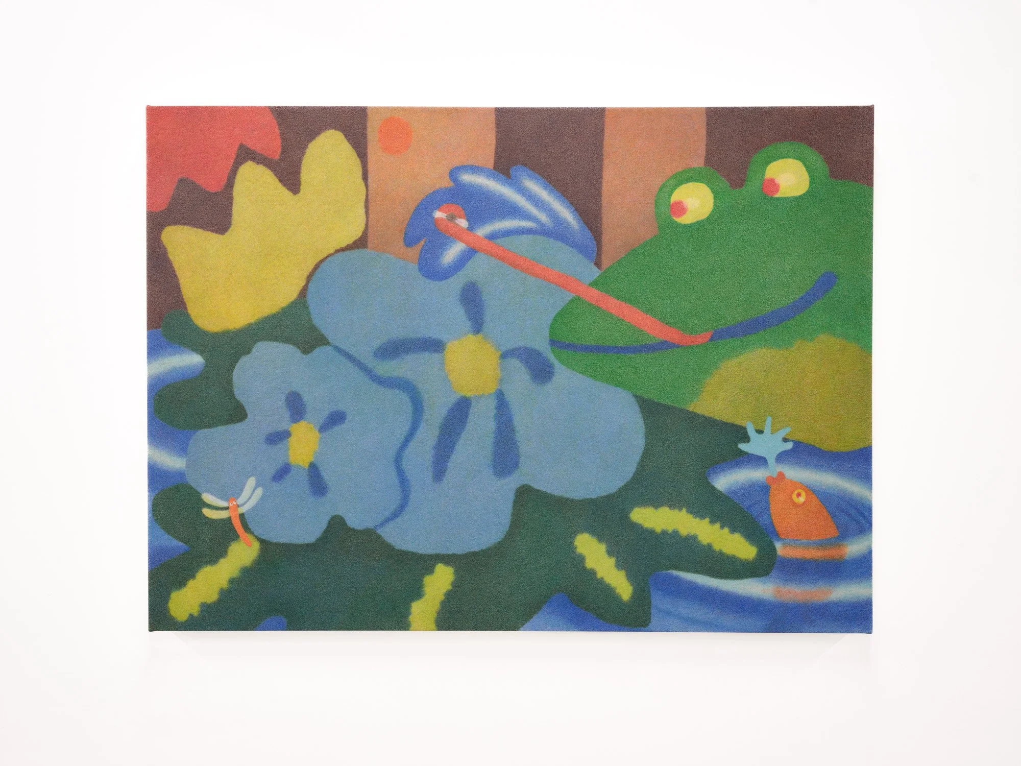 Payton McGowen 
Afternoon Crunch, 2025 
Caran d'ache crayons and colored pencil on canvas 
36 x 48 inches