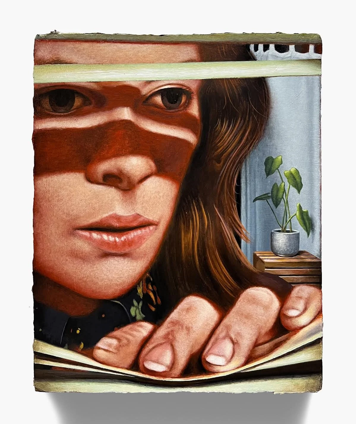 Carter Flachbarth 
Blinds, 2025 
Acrylic on canvas 
15 x 12 inches