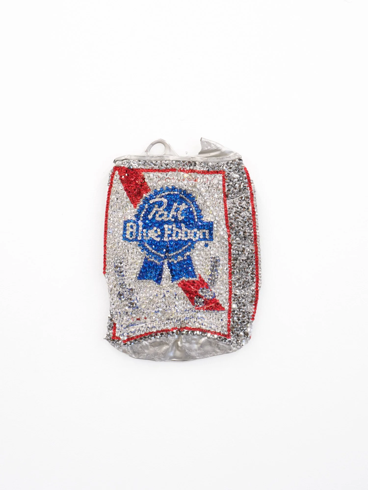 Sam Keller 
Can (Pabst Blue Ribbon), 2025 
Swarovski crystals on found can. 
2.25 x 3.5 inches