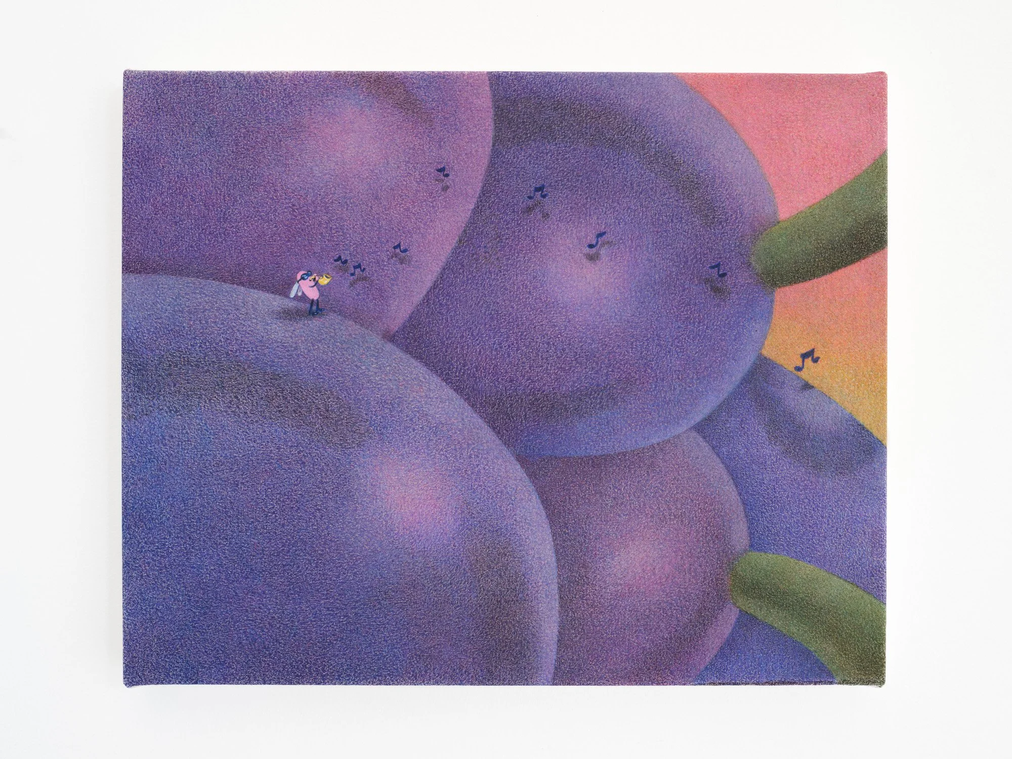 Payton McGowen 
Grapes at Dusk, 2026 
Colored pencil and gouache on canvas 
20 x 16 inches