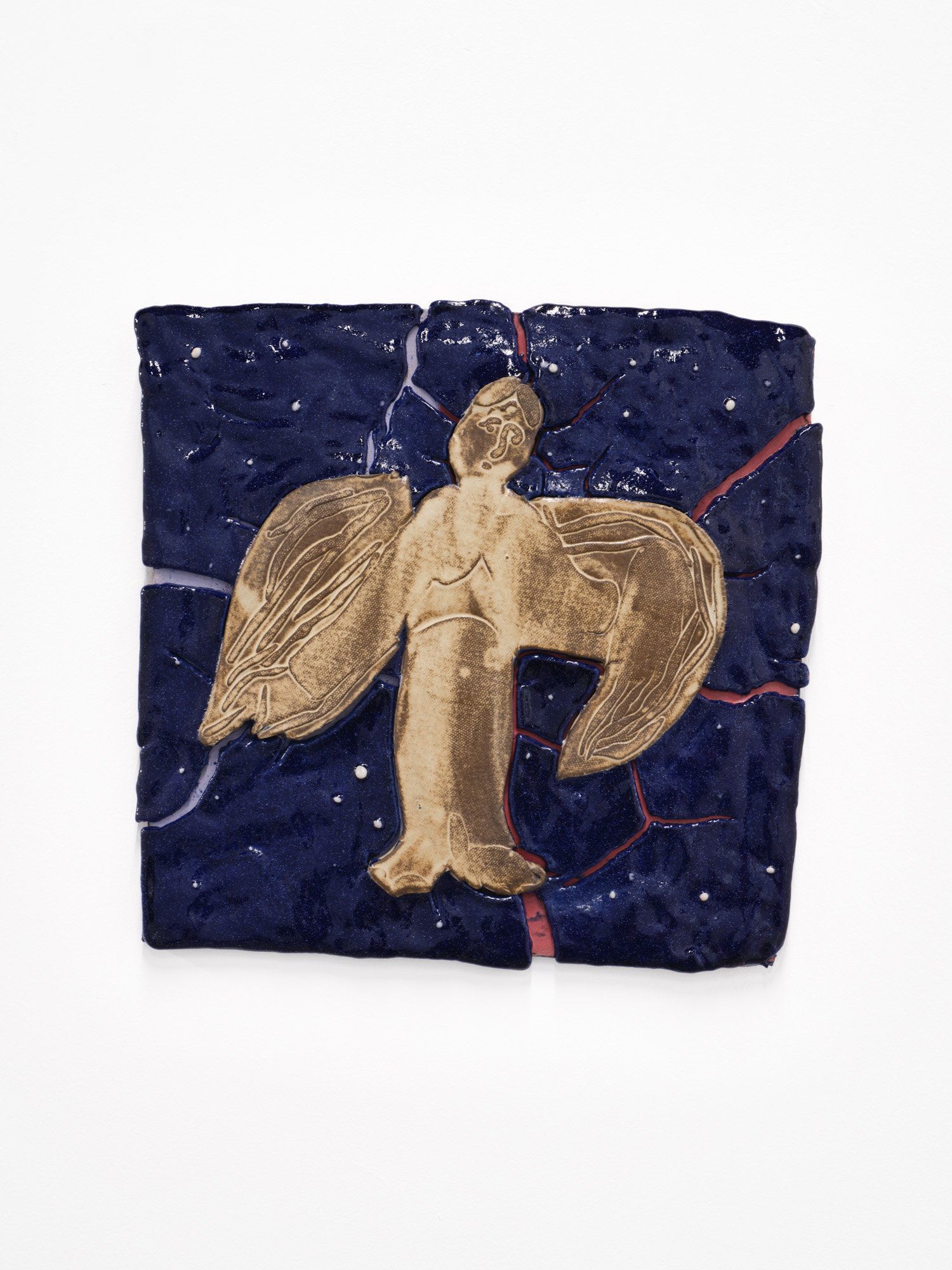 Jamie Lerman 
Dancing Angel, 2025 
Stoneware and Egyptian paste 
12 x 12 x 0.5 inches