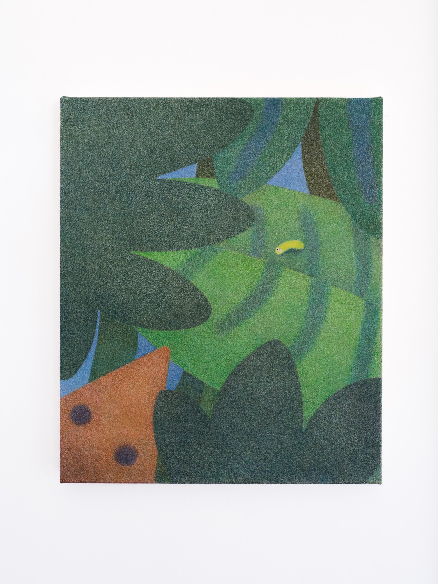 Payton McGowen 
Minding my Own, 2026 
Colored pencil and gouache on canvas 
20 x 24 inches