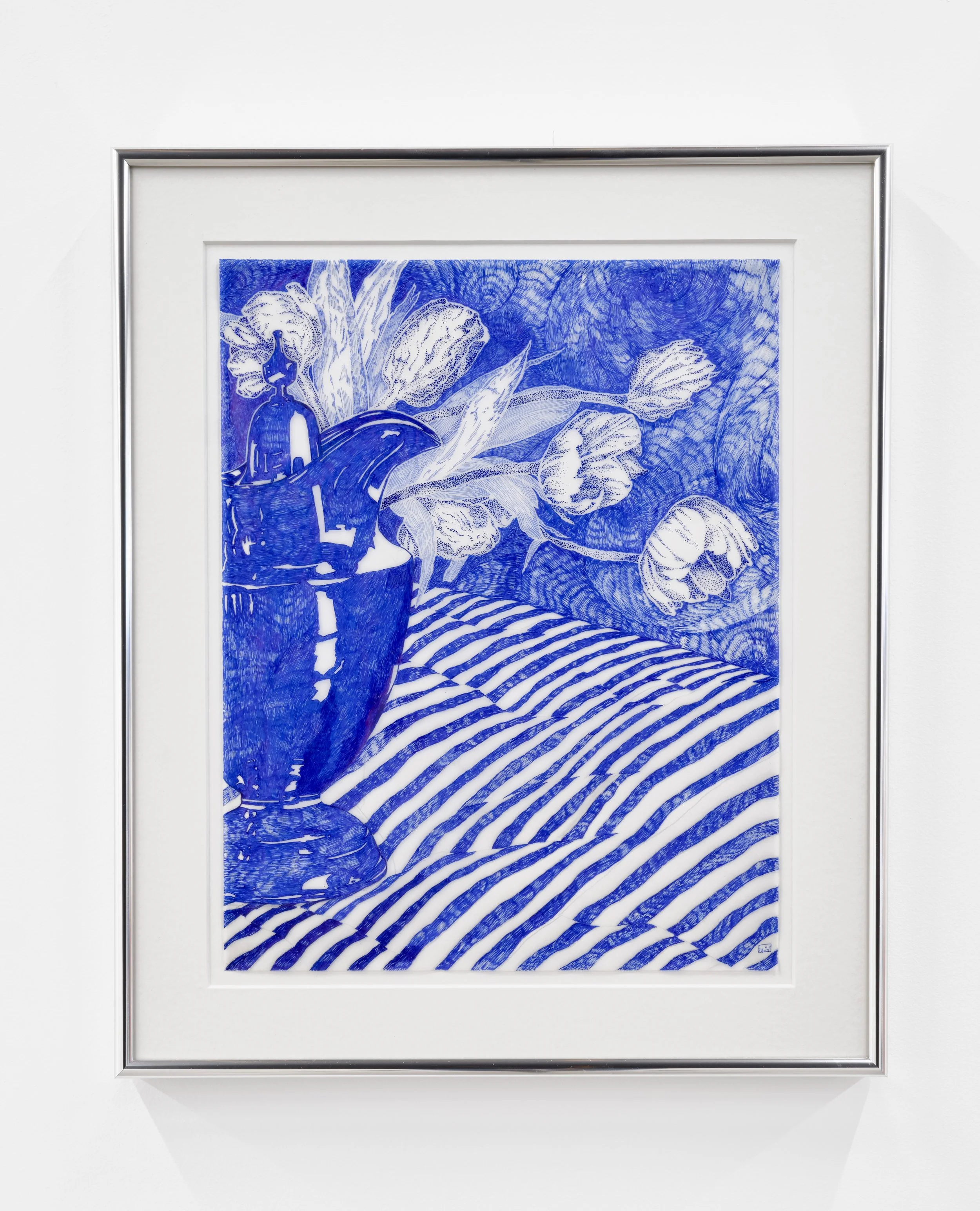 Jeffrey From 
a bunch of tulips, 2025 
Ballpoint pen on vellum 
11 x 14 inches 
13 x 15 inches framed
