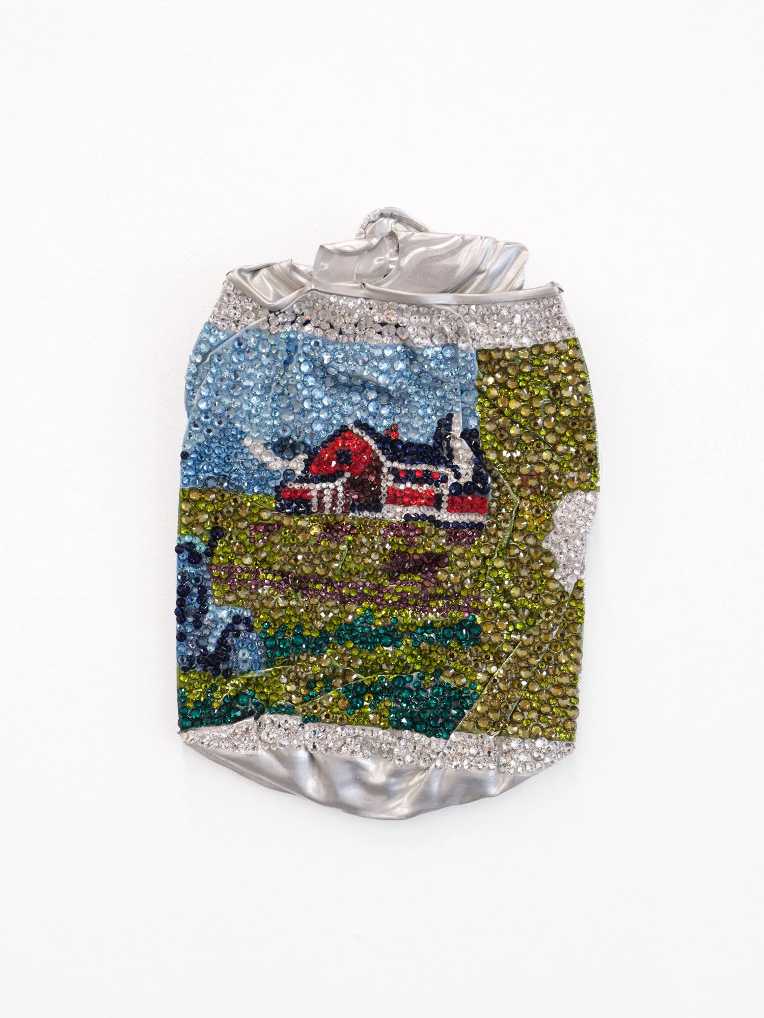 Sam Keller 
Can (Busch Light: For the Farmers) , 2026 
Swarovski crystals on found can. 
5.5 x 3.75 inches