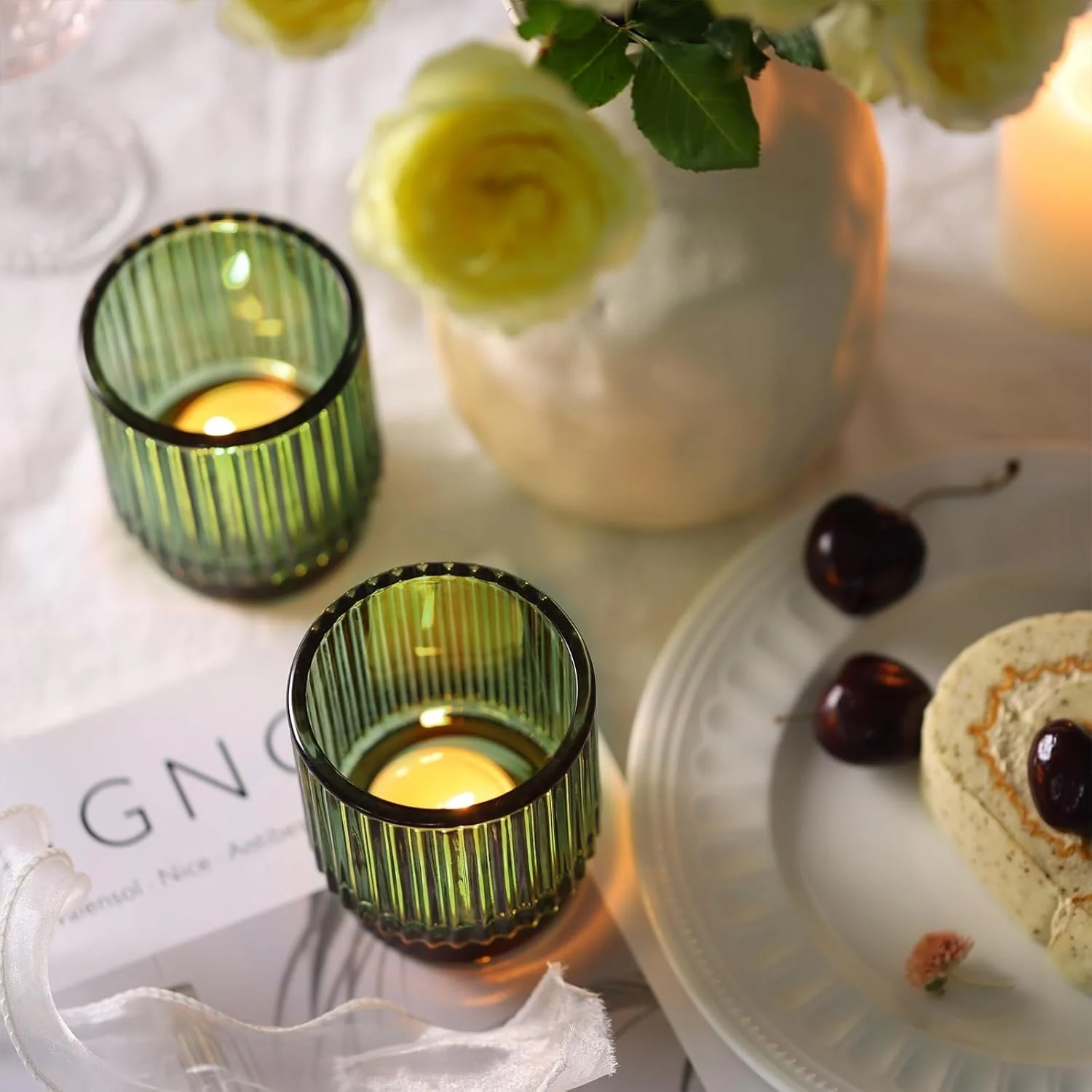 Olive Green Glass Votive Candle Holders.jpg
