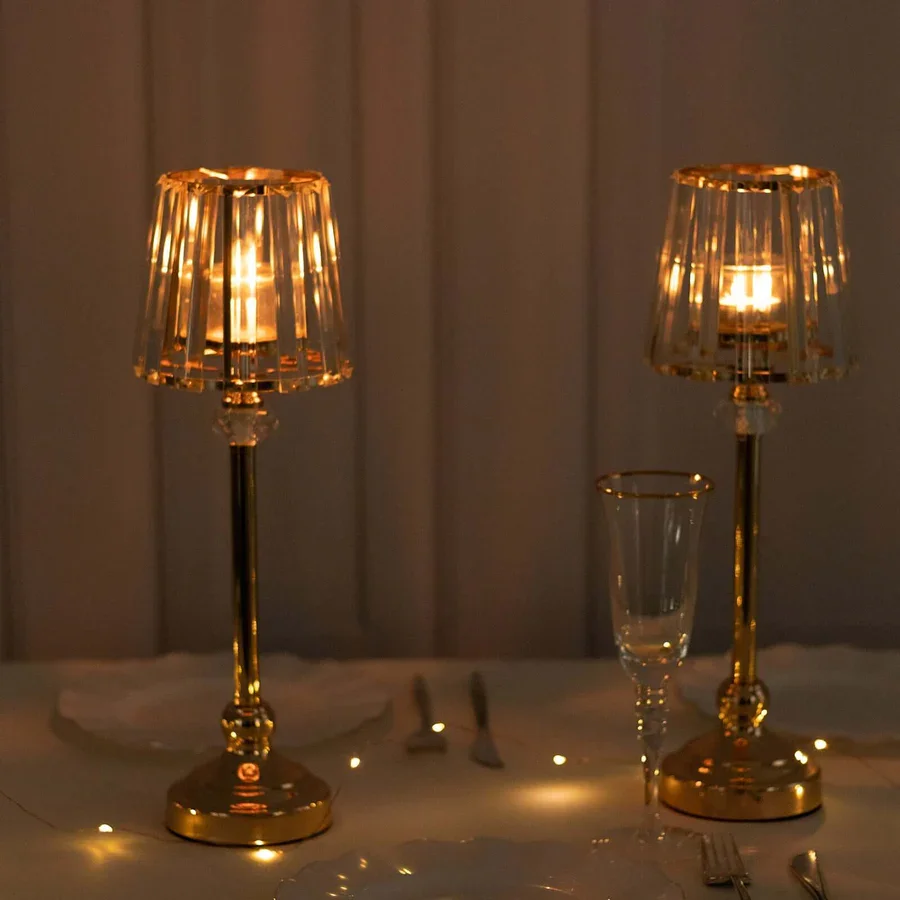 15" Crystal Pendant Candle Holders.webp