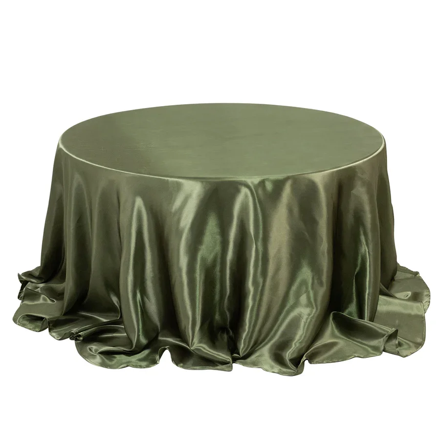 Dusty Sage Green Satin Round Tablecloth