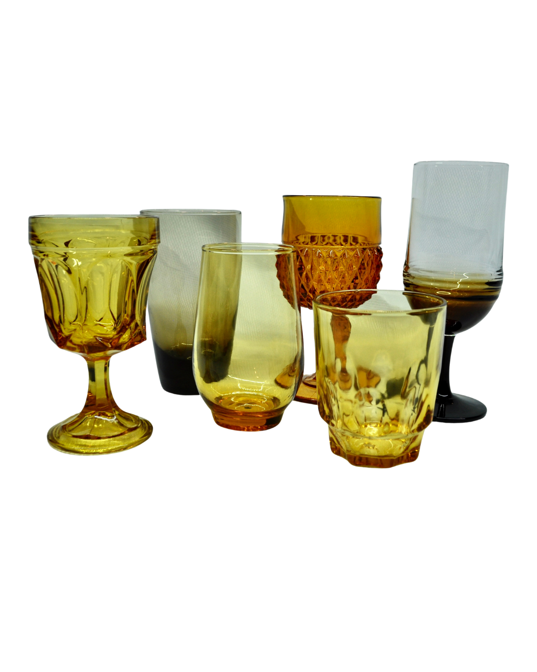 Amber Goblets / Wine Glasses (Various Styles)