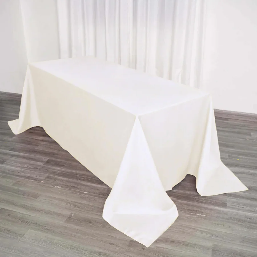 Ivory Polyester Square Tablecloth