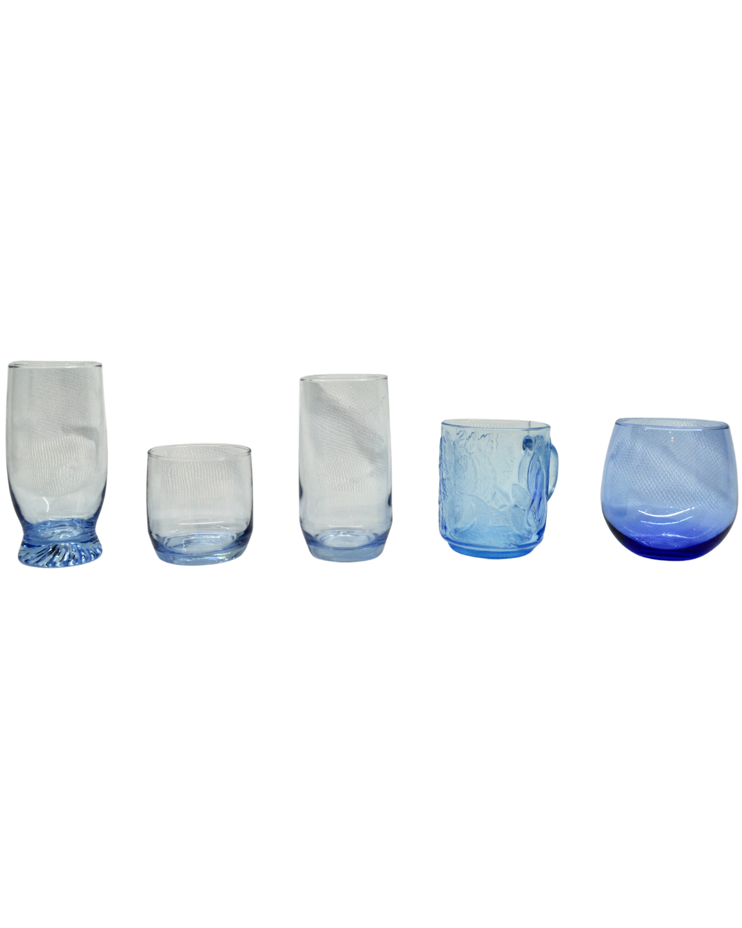 Blue Glass Goblets (Various Styles)