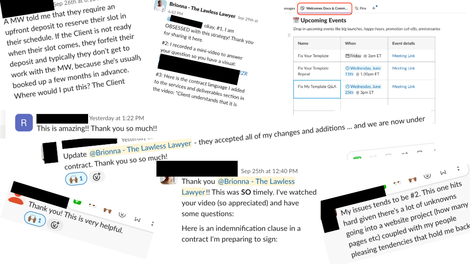 Contract Mastery Community Sneak Peak Member comments