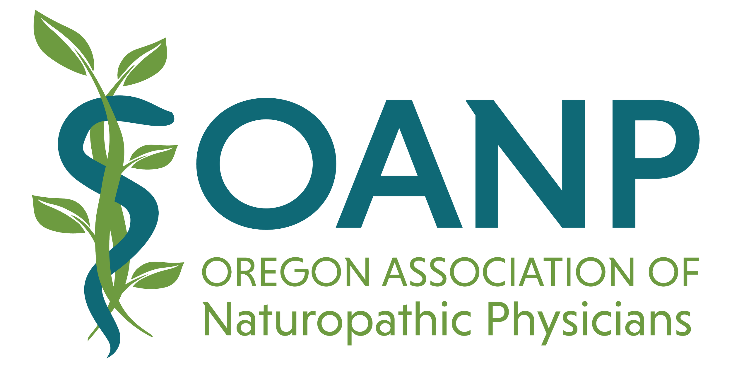Logo of OANP with a stylized green and blue caduceus symbol and text 'Oregon Association of Naturopathic Physicians'