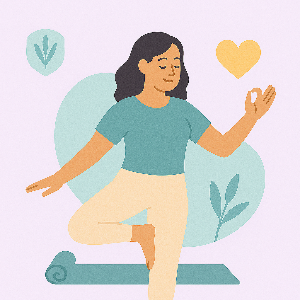 Woman with long blonde hair wearing athletic clothes doing a half lunge outside