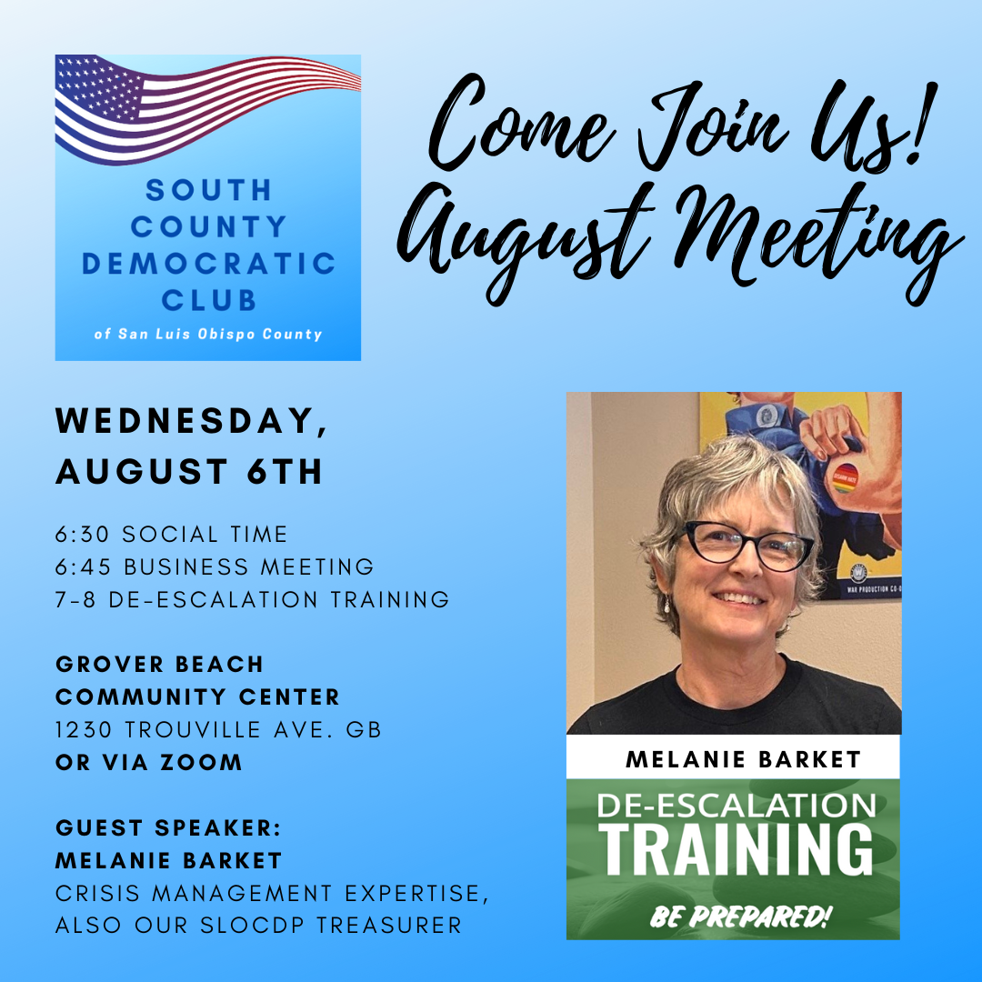 South County Democratic Club August Meeting