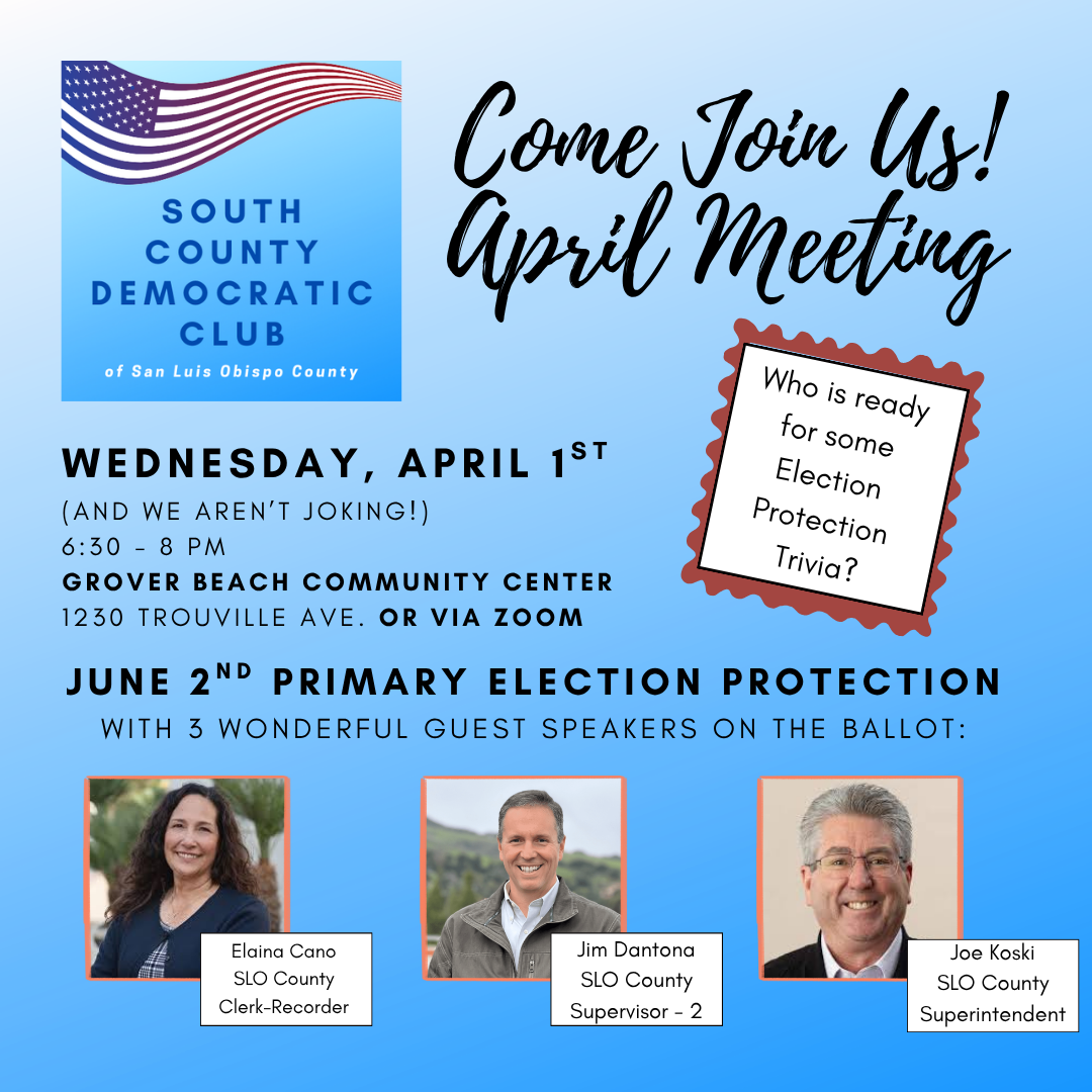 South County Democratic Club April Meeting