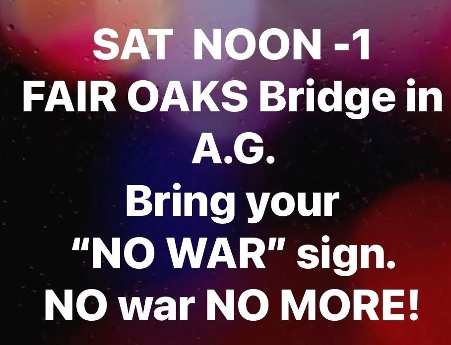 NO WAR! Fair Oaks Overpass Action 