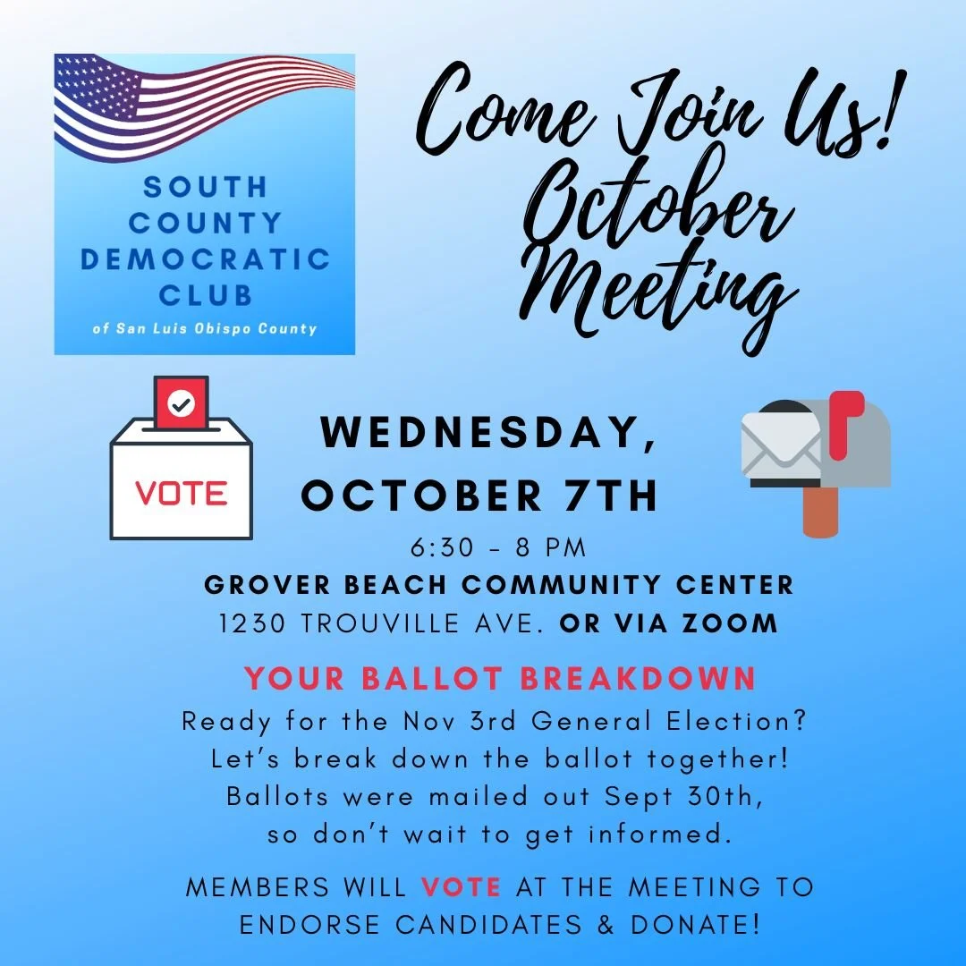 South County Democratic Club October Meeting