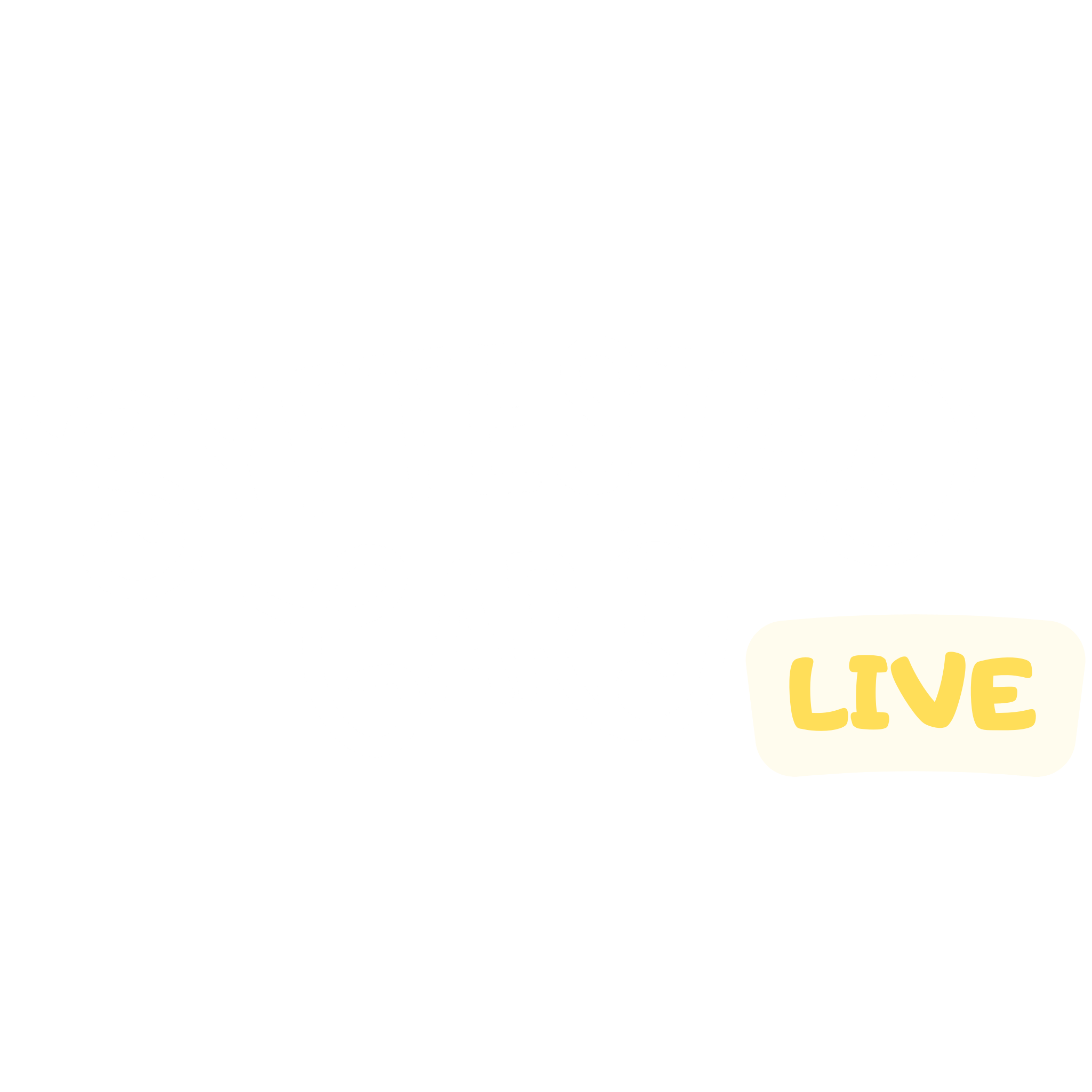 Text graphic with the words 'Syftet är d' in a playful white font and a yellow 'LIVE' label on a black background.