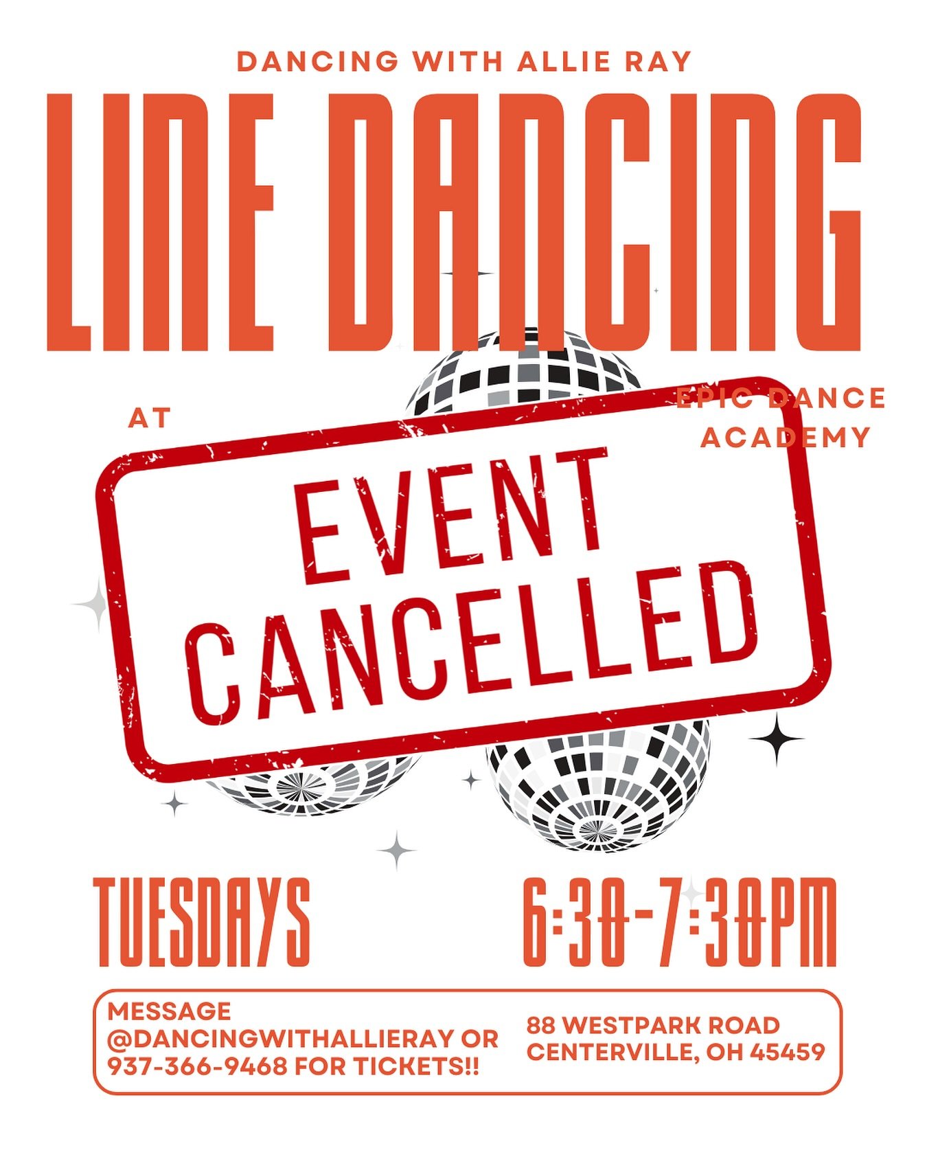 📣 Quick update! My Tuesday night line dancing lessons at Epic Dance Academy are officially canceled for now. But don&rsquo;t worry&mdash;you can still dance with me on Monday nights in Miamisburg! 💃🏼✨ Our next 6-week session kicks off in July, and